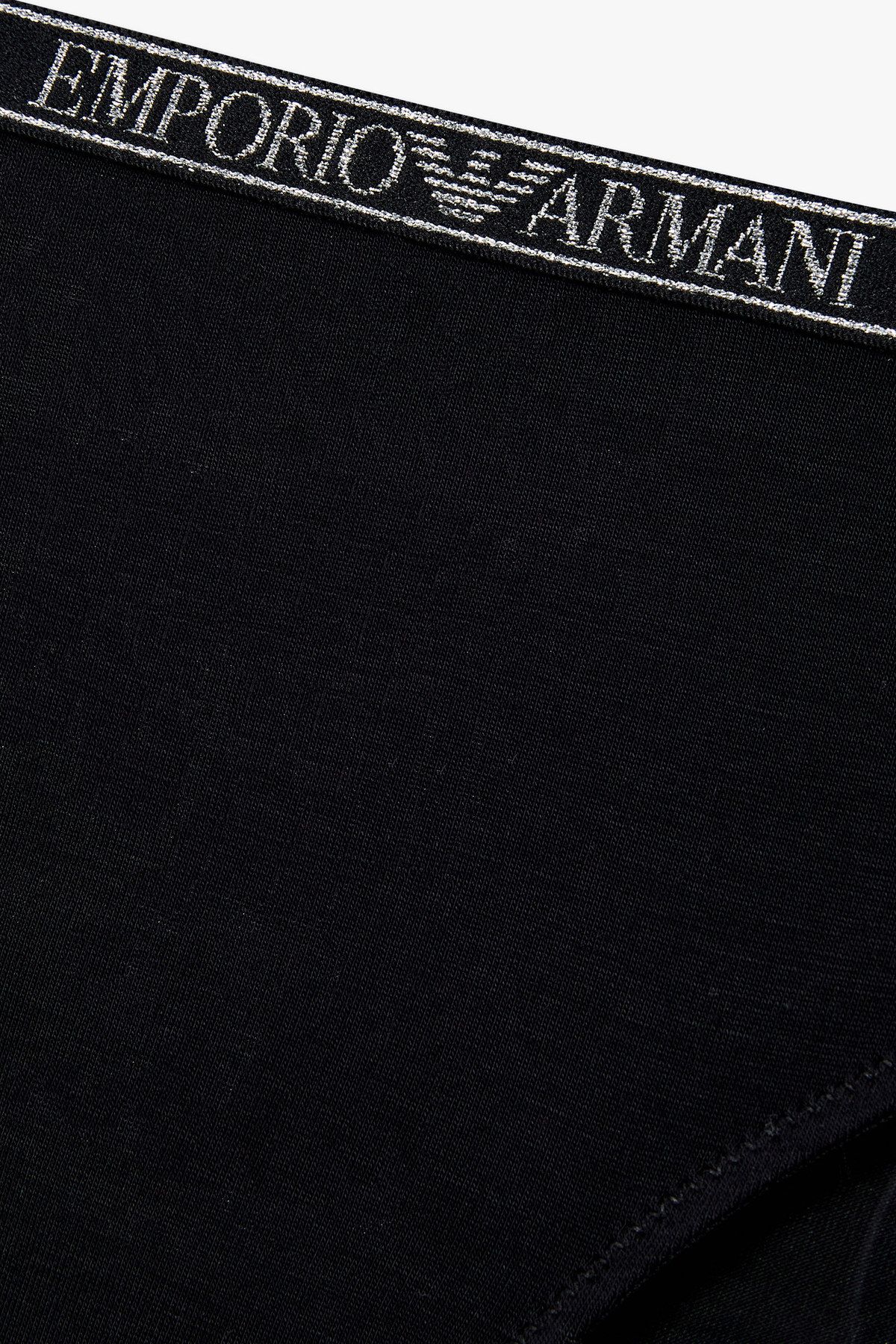엠포리오 아르마니 언더웨어(EMPORIO ARMANI UNDERWEAR) 여성 메탈릭 로고 밴딩 레이온 브리프_블랙 0825111536