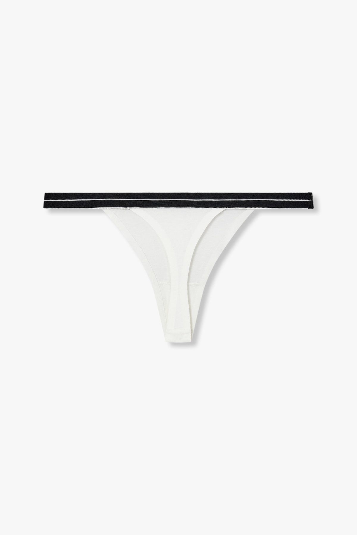 엠포리오 아르마니 언더웨어(EMPORIO ARMANI UNDERWEAR) 여성 라인 로고 밴딩 코튼 티팬티_화이트 0825110515