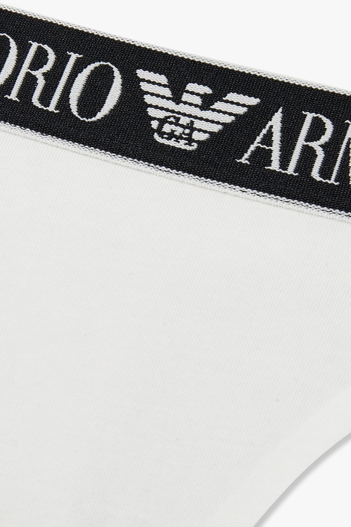 엠포리오 아르마니 언더웨어(EMPORIO ARMANI UNDERWEAR) 여성 라인 로고 밴딩 코튼 티팬티_화이트 0825110515