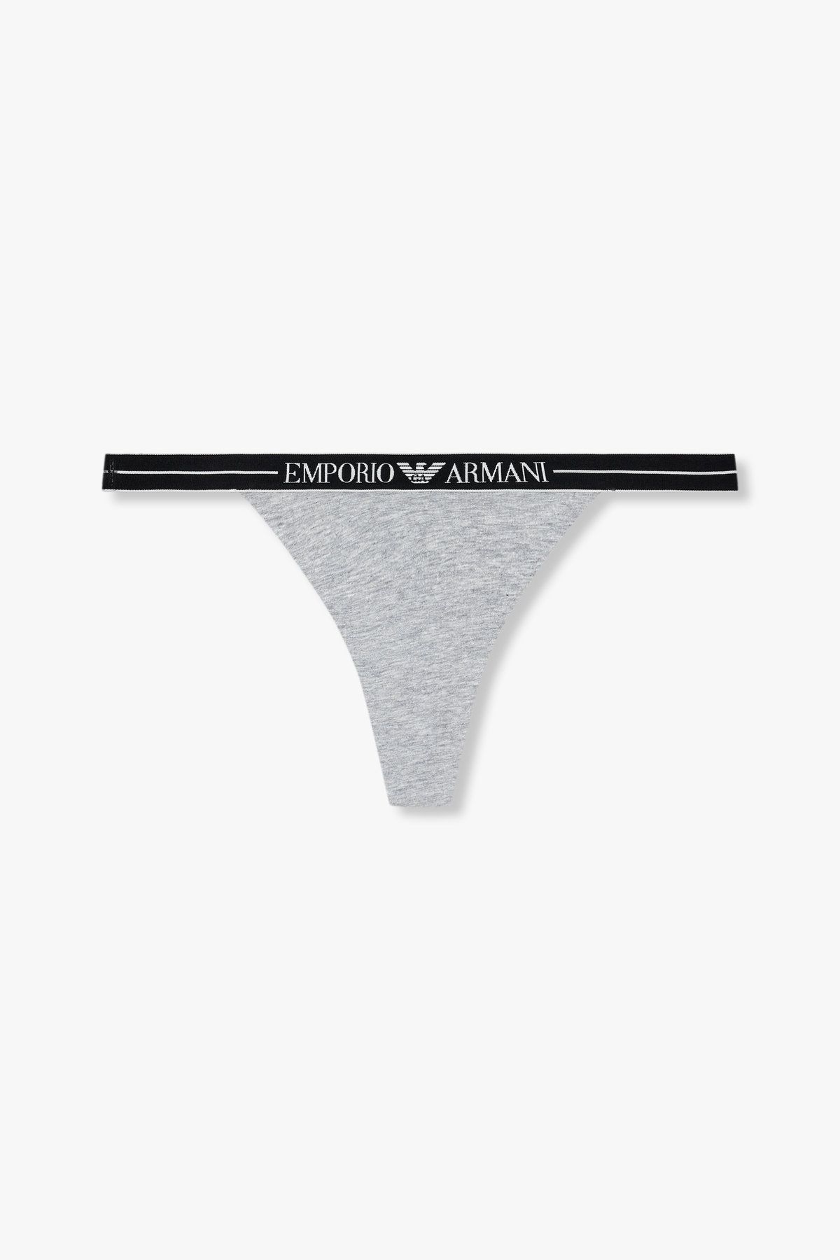 엠포리오 아르마니 언더웨어(EMPORIO ARMANI UNDERWEAR) 여성 라인 로고 밴딩 코튼 티팬티_멜란지 그레이 0825110516