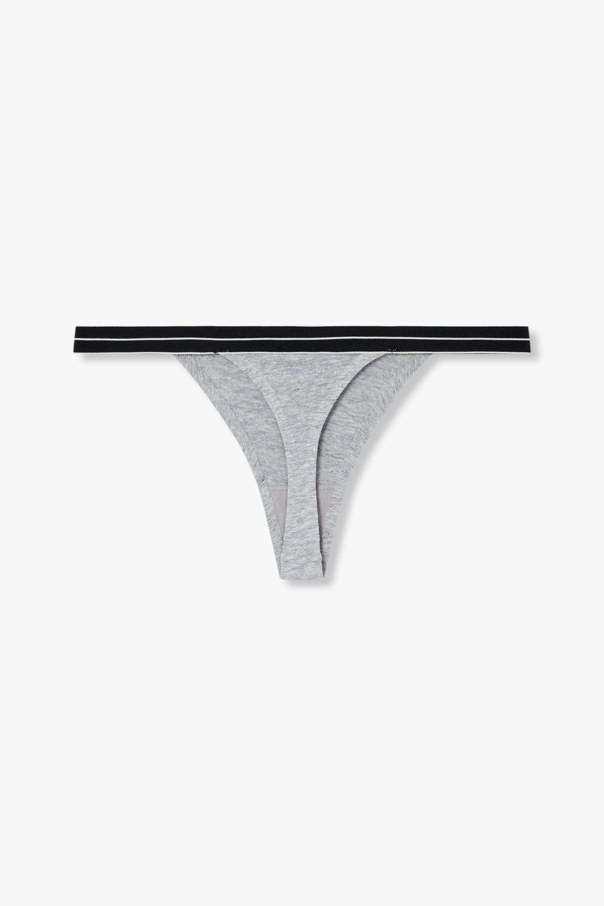 엠포리오 아르마니 언더웨어(EMPORIO ARMANI UNDERWEAR) 여성 라인 로고 밴딩 코튼 티팬티_멜란지 그레이 0825110516