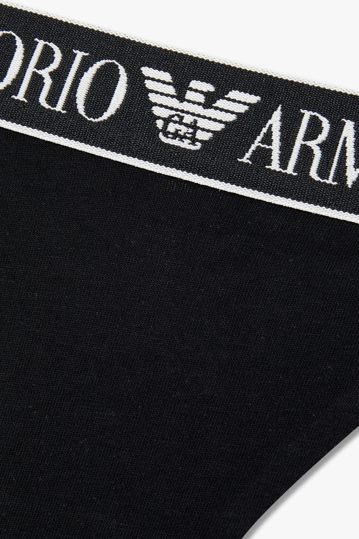 엠포리오 아르마니 언더웨어(EMPORIO ARMANI UNDERWEAR) 여성 라인 로고 밴딩 코튼 티팬티_블랙 0825110517