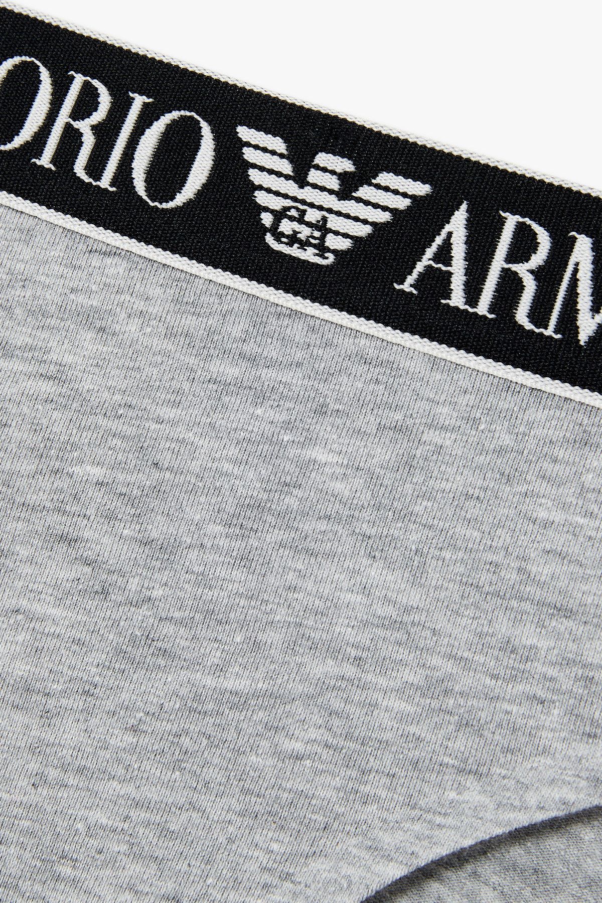 엠포리오 아르마니 언더웨어(EMPORIO ARMANI UNDERWEAR) 여성 라인 로고 밴딩 코튼 브리프_멜란지 그레이 0825111516