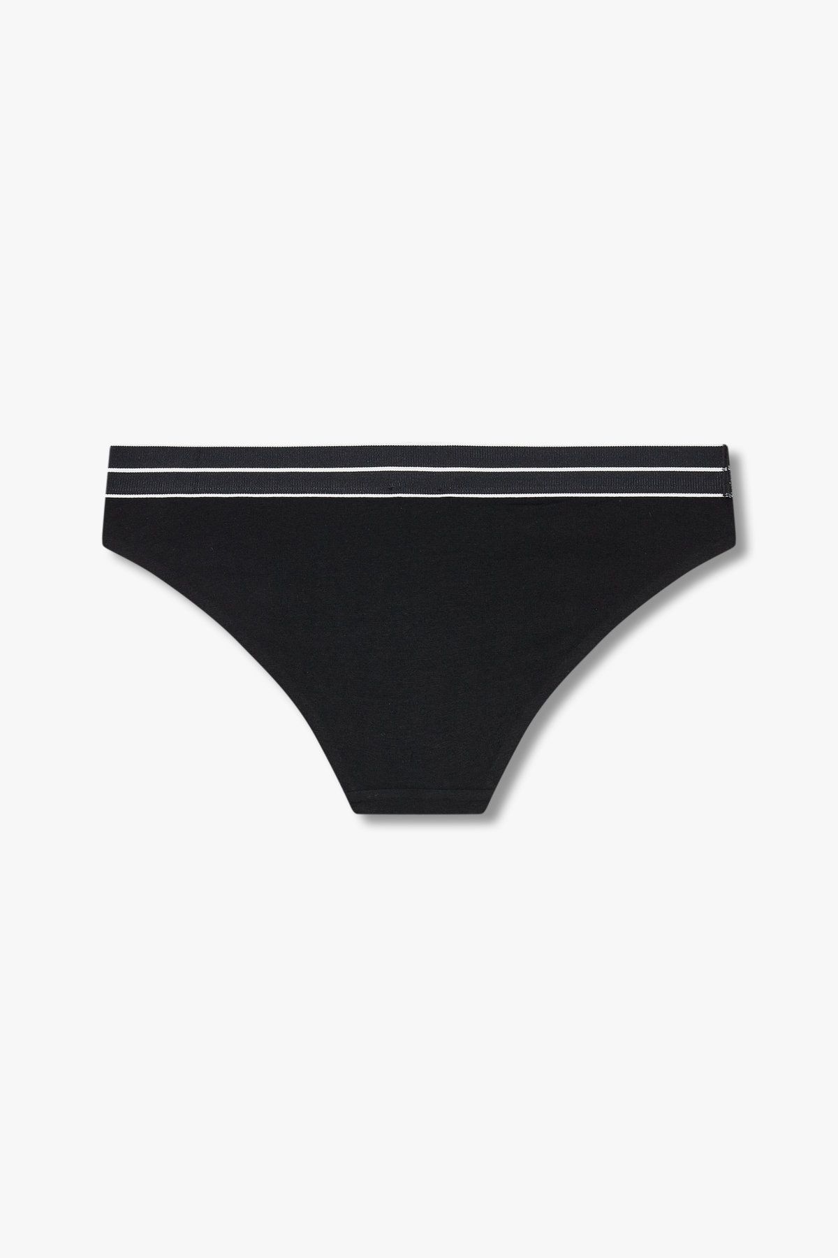 엠포리오 아르마니 언더웨어(EMPORIO ARMANI UNDERWEAR) 여성 라인 로고 밴딩 코튼 브리프_블랙 0825111517