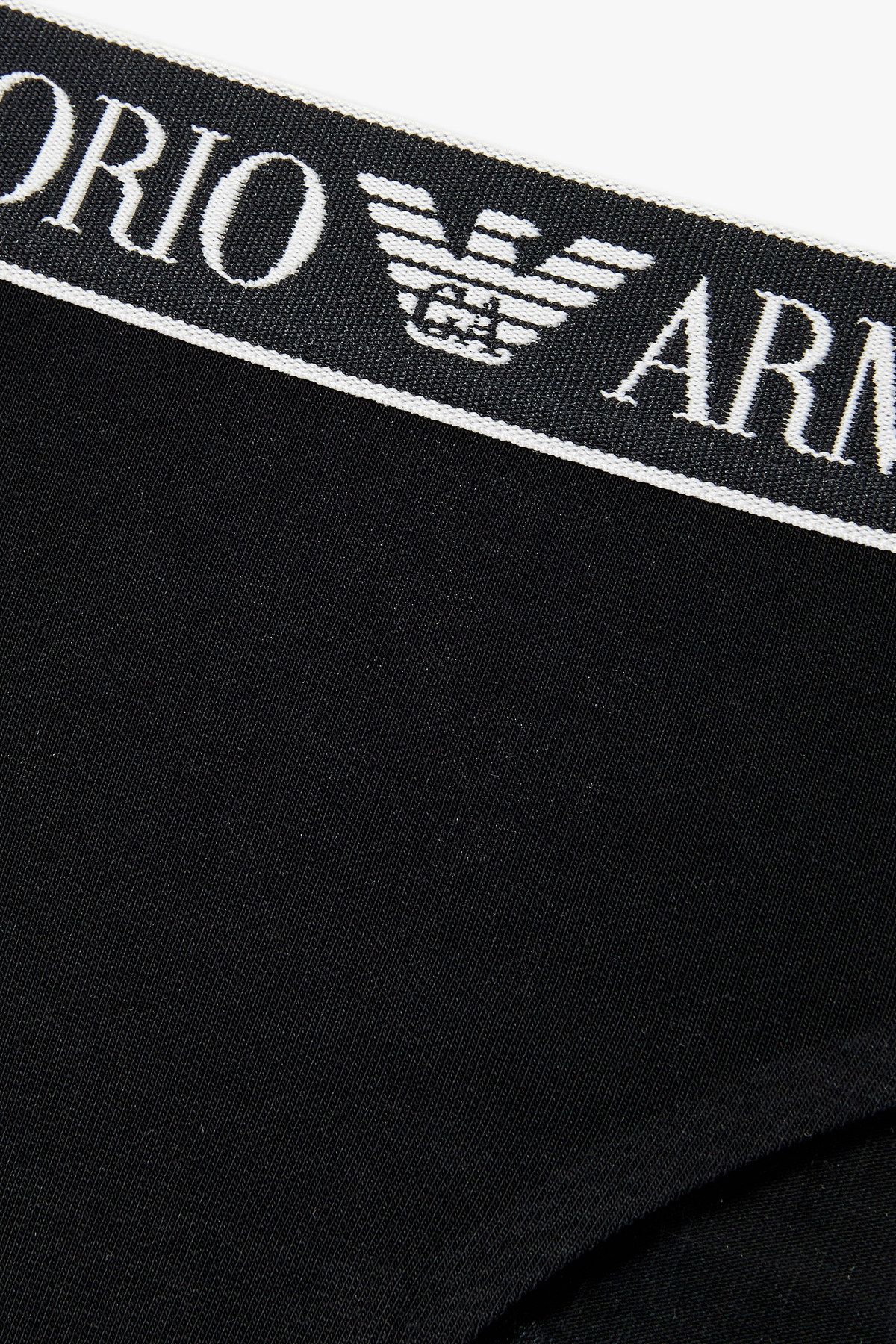 엠포리오 아르마니 언더웨어(EMPORIO ARMANI UNDERWEAR) 여성 라인 로고 밴딩 코튼 브리프_블랙 0825111517