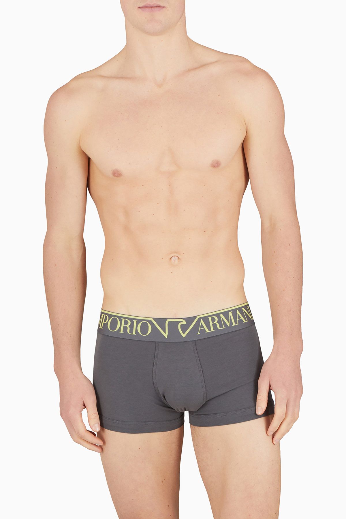 엠포리오 아르마니 언더웨어(EMPORIO ARMANI UNDERWEAR) 남성 이글 라인 로고 밴딩 드로즈_다크 그레이 0814312029