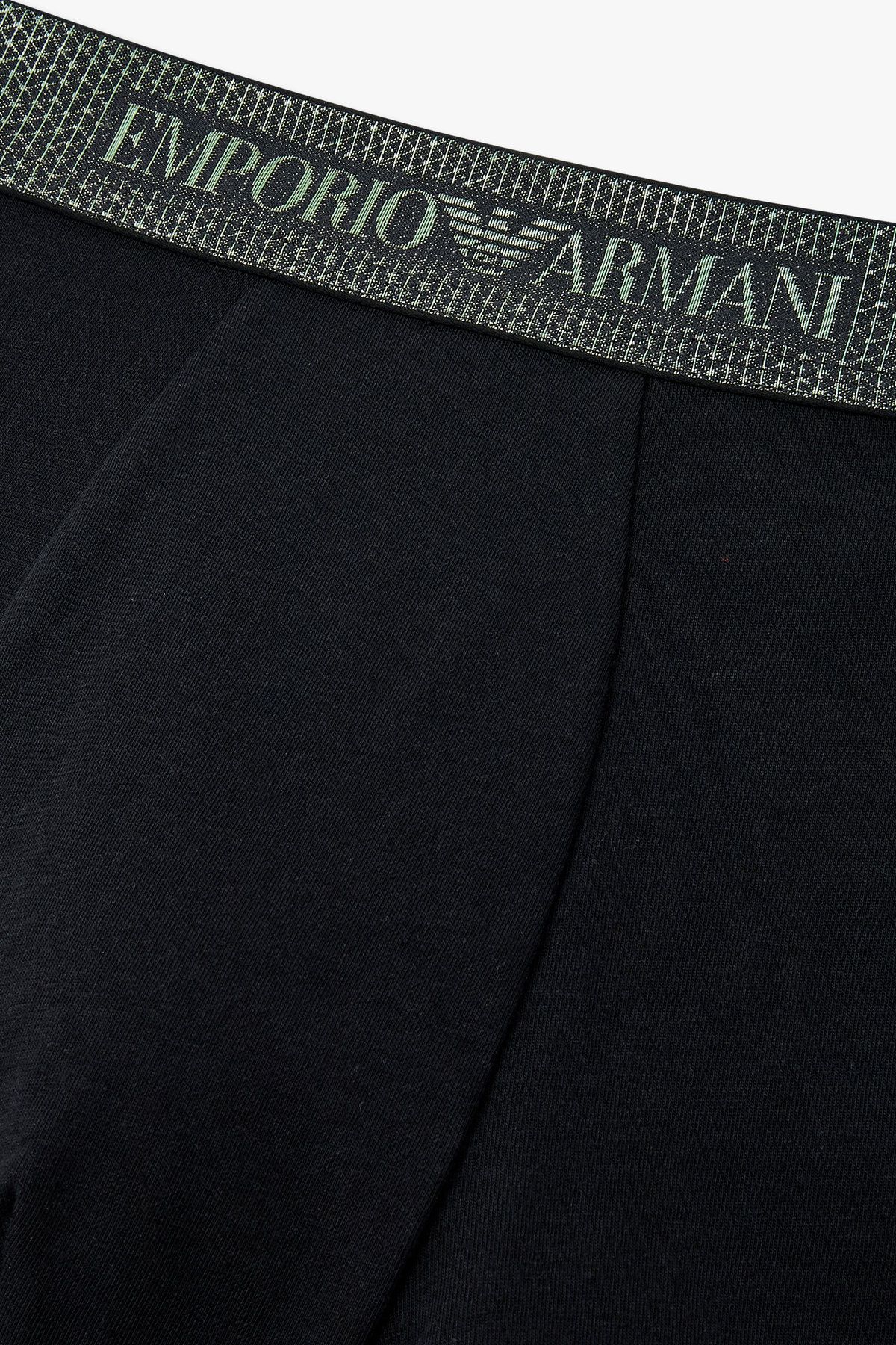 엠포리오 아르마니 언더웨어(EMPORIO ARMANI UNDERWEAR) 남성 홀로그램 밴딩 코튼 드로즈_블랙 0815112004
