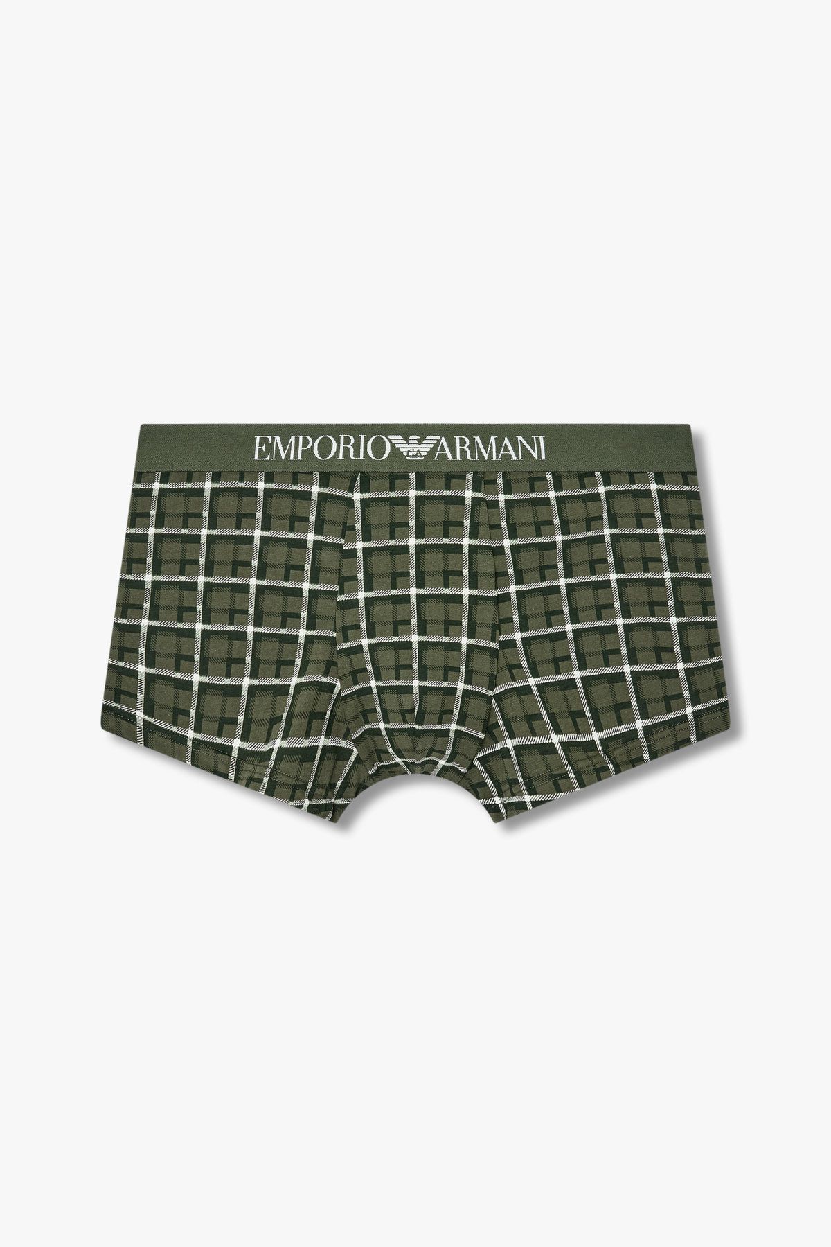엠포리오 아르마니 언더웨어(EMPORIO ARMANI UNDERWEAR) 남성 로고 밴딩 패턴드 코튼 드로즈_그린 0815112052
