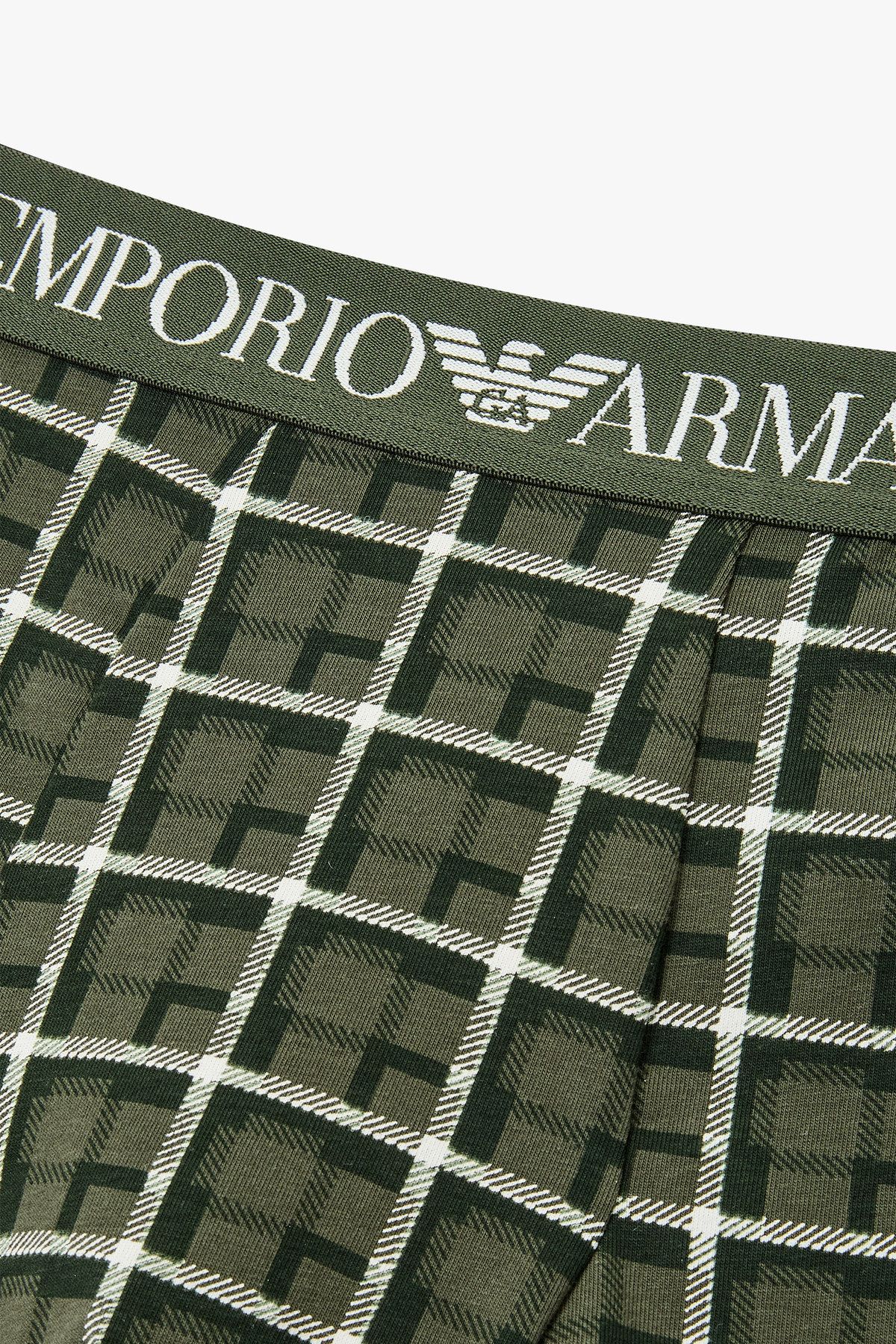 엠포리오 아르마니 언더웨어(EMPORIO ARMANI UNDERWEAR) 남성 로고 밴딩 패턴드 코튼 드로즈_그린 0815112052