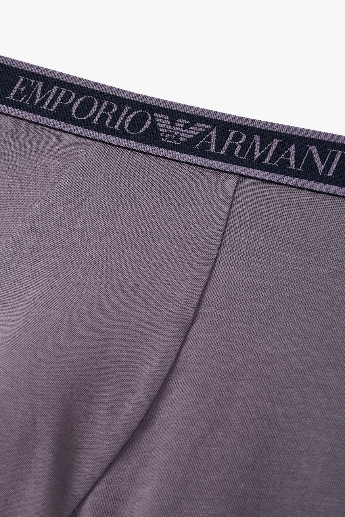 엠포리오 아르마니 언더웨어(EMPORIO ARMANI UNDERWEAR) 남성 라인 로고 밴딩 코튼 롱 드로즈_다크 퍼플 0815112083