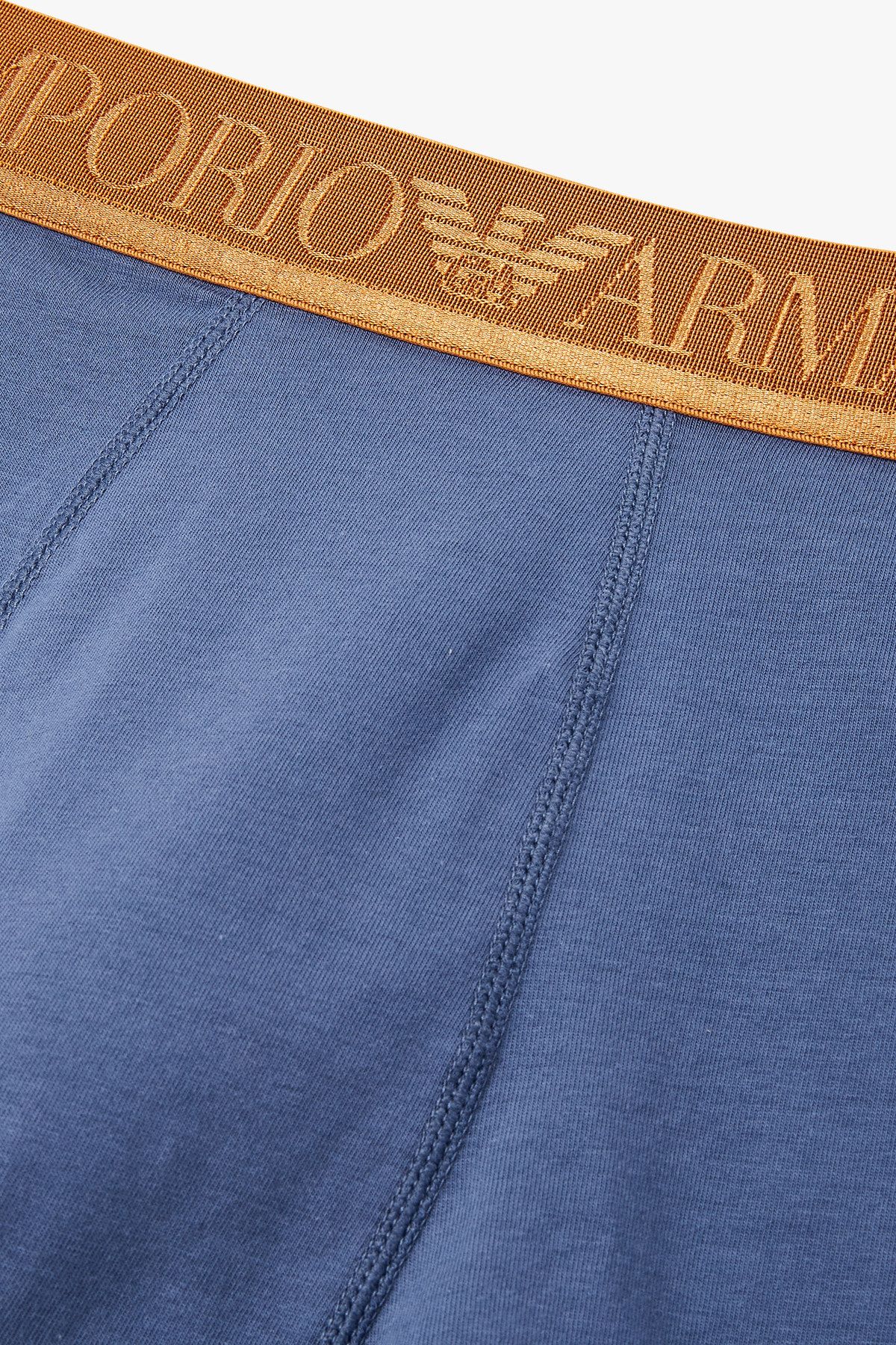 엠포리오 아르마니 언더웨어(EMPORIO ARMANI UNDERWEAR) 남성 골든 로고 밴딩 코튼 드로즈_인디고 0815112319