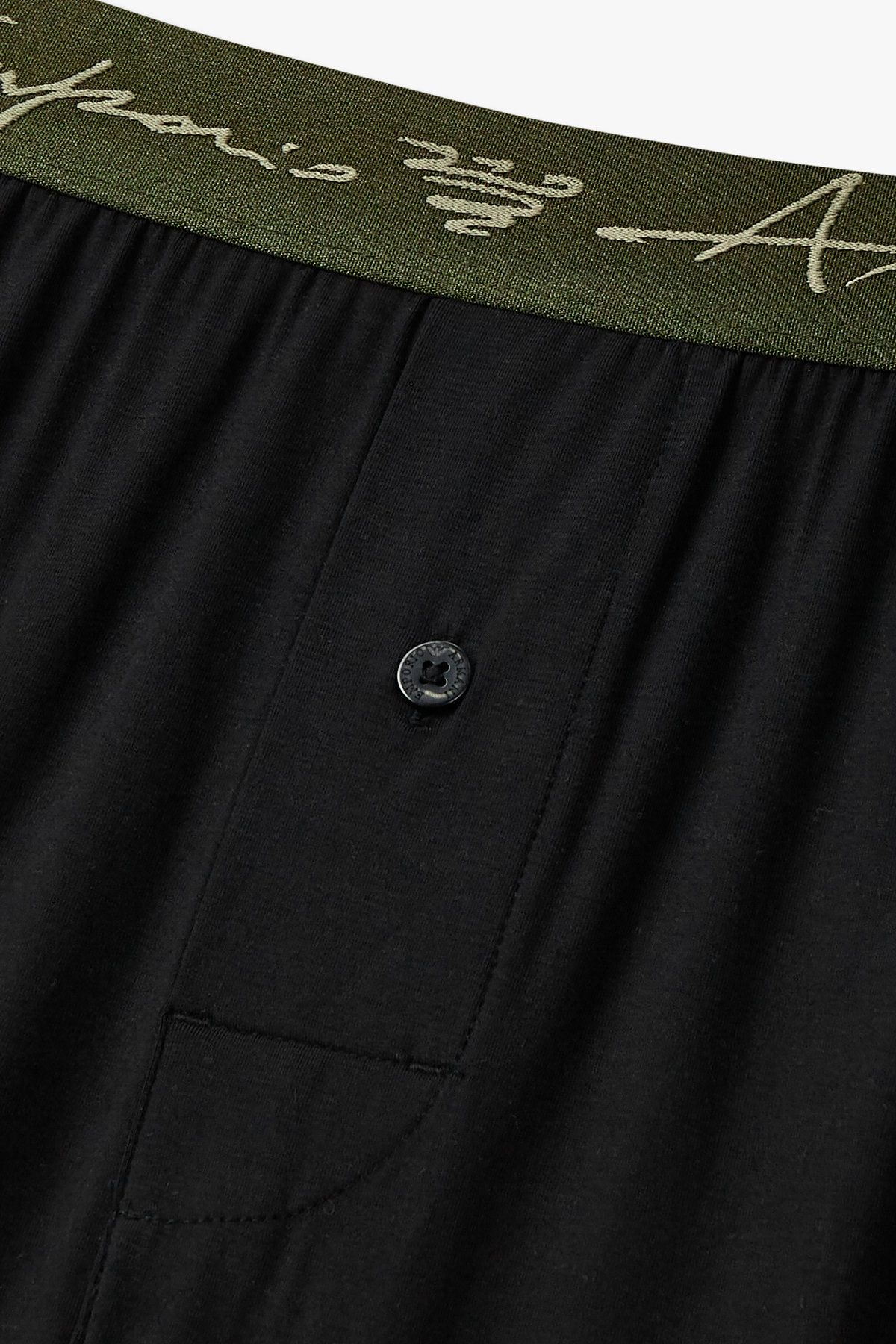 엠포리오 아르마니 언더웨어(EMPORIO ARMANI UNDERWEAR) 남성 로고 자수 밴딩 레이온 트렁크_블랙 0815112092