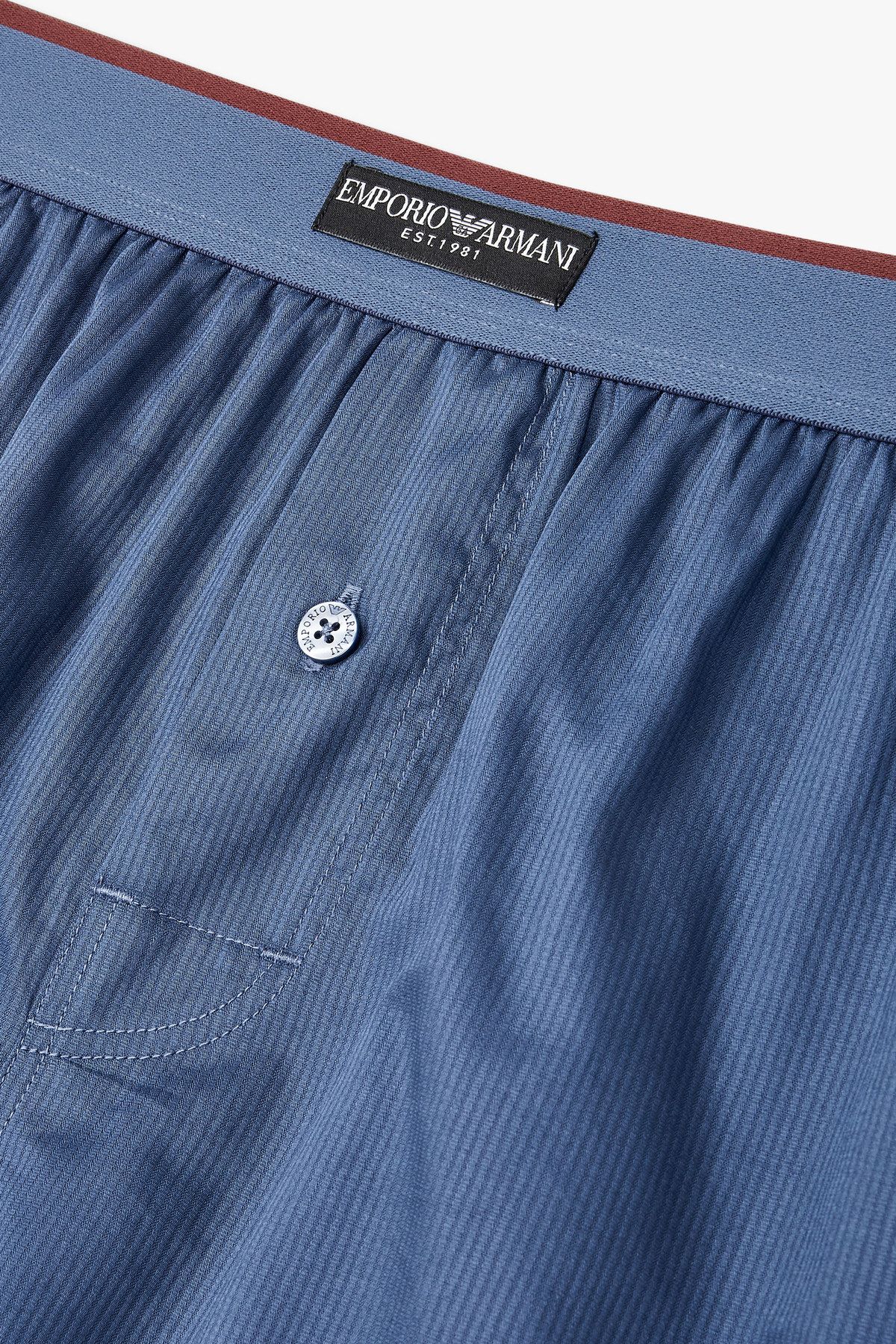엠포리오 아르마니 언더웨어(EMPORIO ARMANI UNDERWEAR) 남성 로고 라벨 밴딩 스트라이프 트렁크_인디고 0815112085