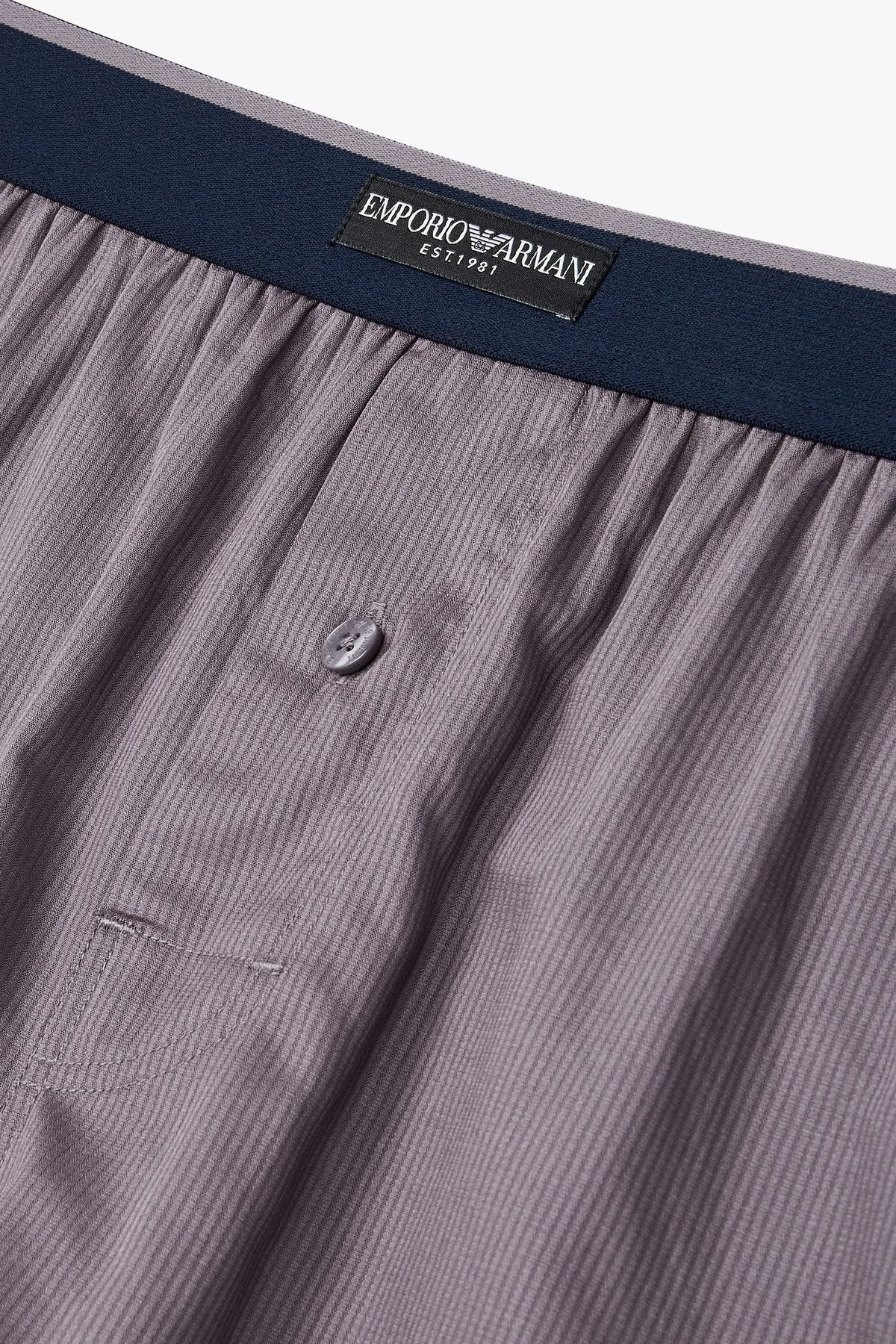 엠포리오 아르마니 언더웨어(EMPORIO ARMANI UNDERWEAR) 남성 로고 라벨 밴딩 스트라이프 트렁크_다크 그레이 0815112086