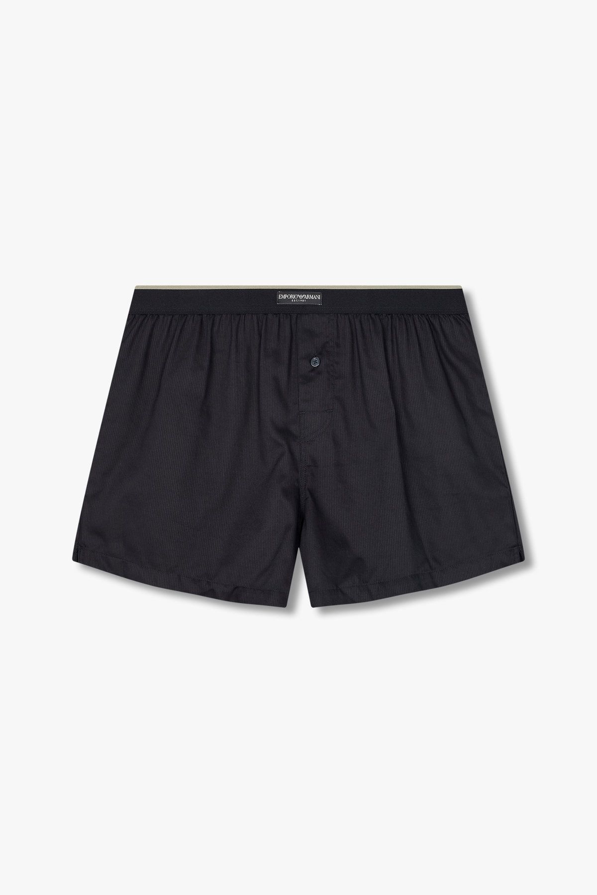 엠포리오 아르마니 언더웨어(EMPORIO ARMANI UNDERWEAR) 남성 라벨 밴딩 스트라이프 트렁크 2PACK_블랙 08M5161004