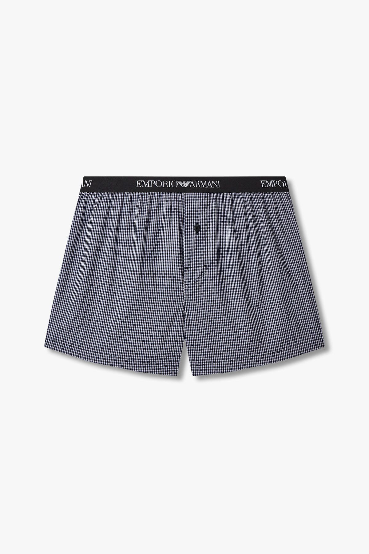 엠포리오 아르마니 언더웨어(EMPORIO ARMANI UNDERWEAR) 남성 로고 밴딩 패턴드 트렁크_다크 블루 0815112096