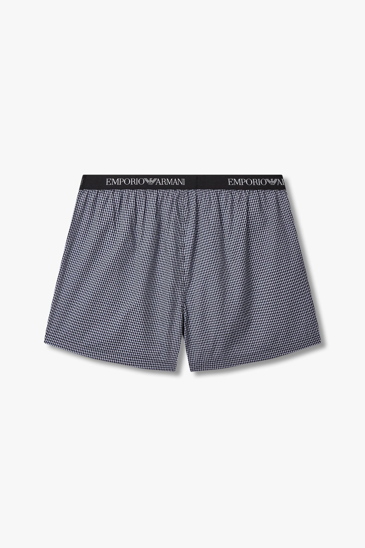 엠포리오 아르마니 언더웨어(EMPORIO ARMANI UNDERWEAR) 남성 로고 밴딩 패턴드 트렁크_다크 블루 0815112096