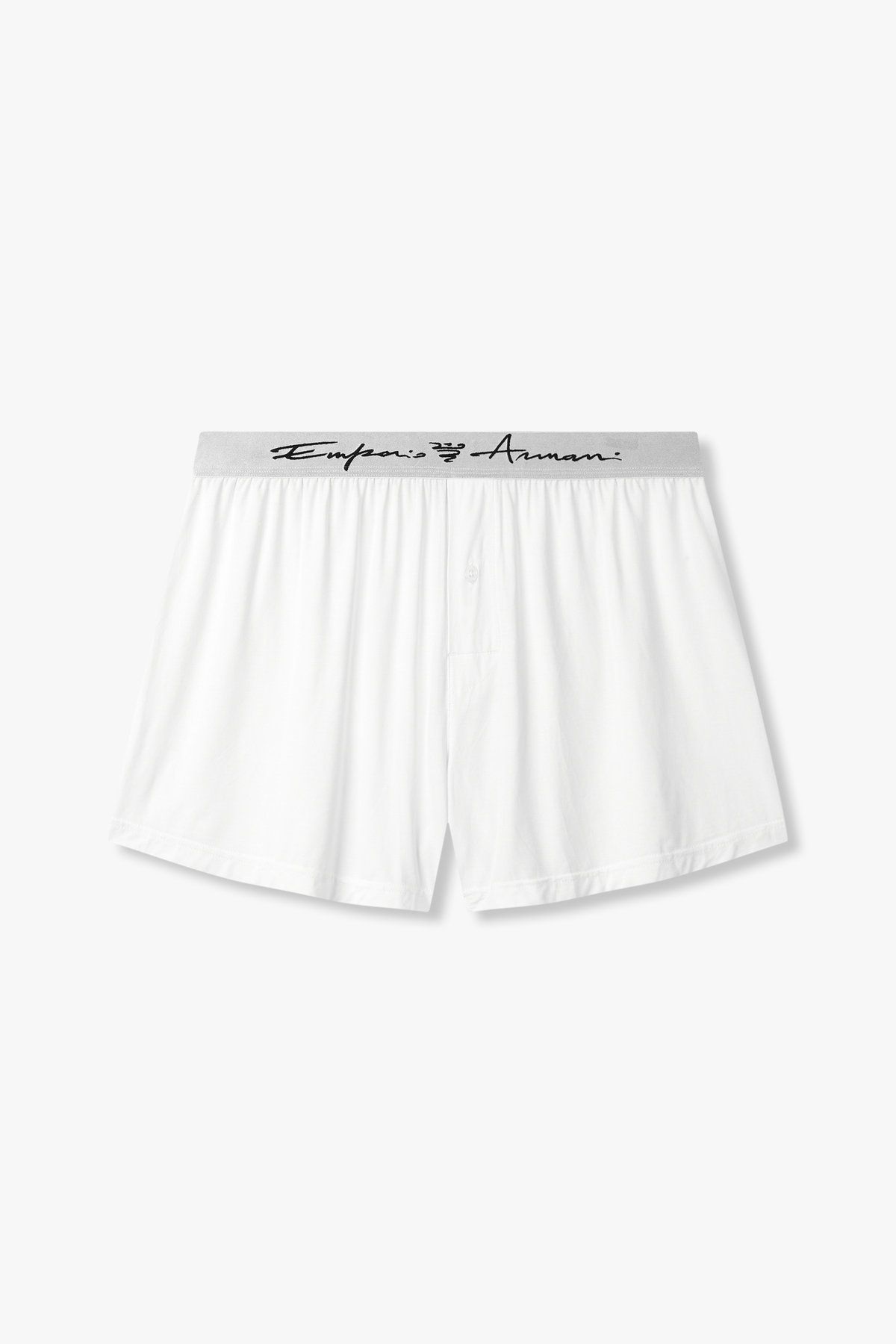 엠포리오 아르마니 언더웨어(EMPORIO ARMANI UNDERWEAR) 남성 로고 자수 밴딩 레이온 트렁크_화이트 0815112088
