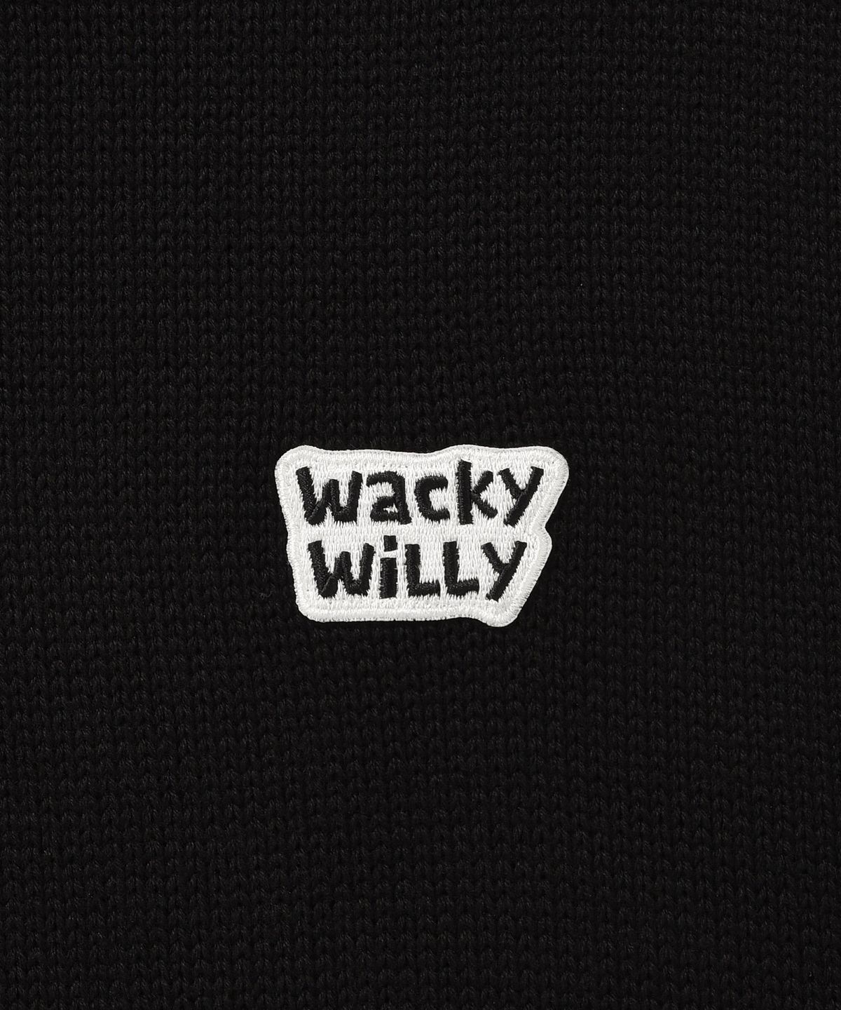 와키윌리(WACKY WILLY) 슬리브리스 로고 풀오버 니트 블랙