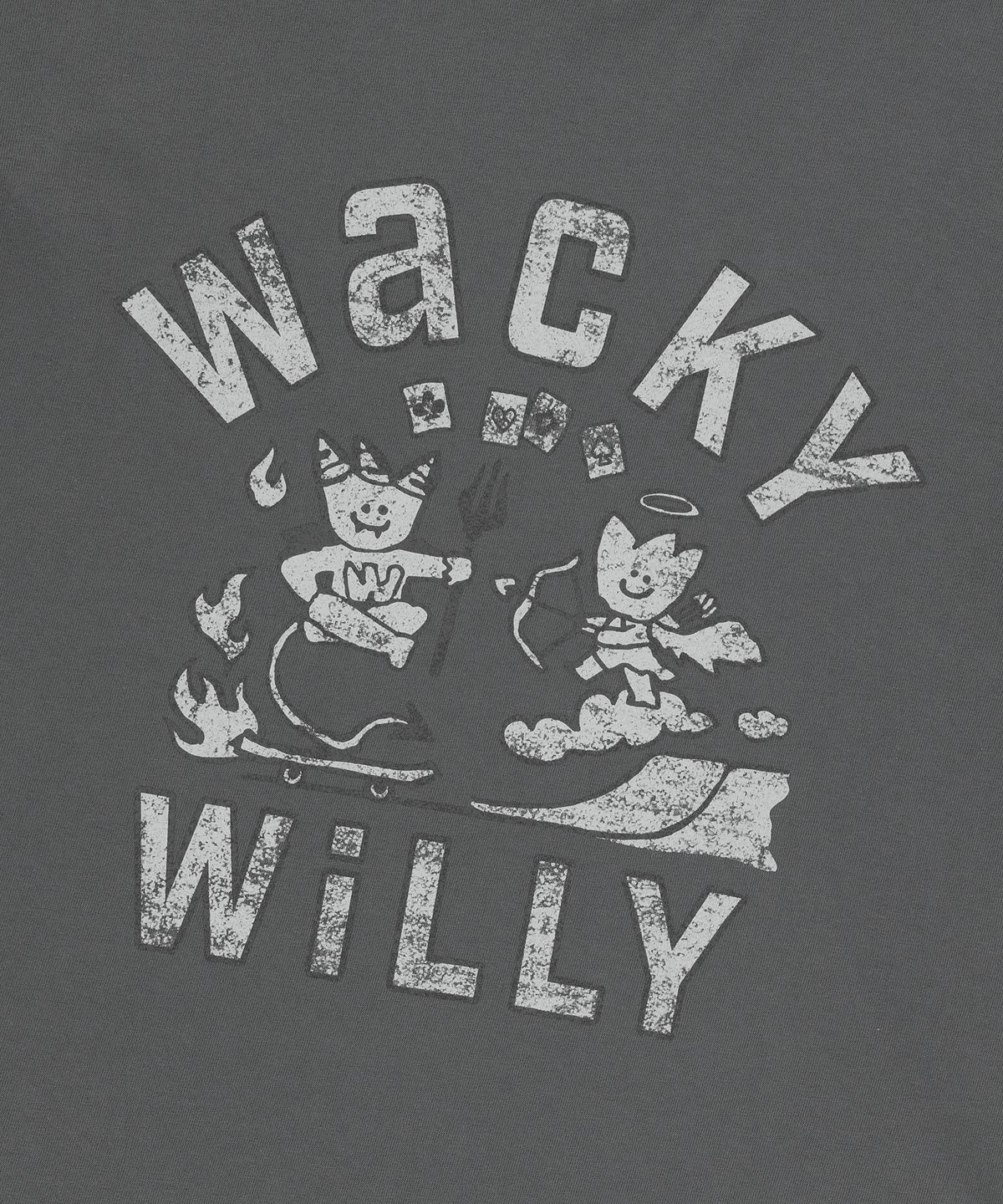 와키윌리(WACKY WILLY) 그래픽 레이어드 롱슬리브 차콜