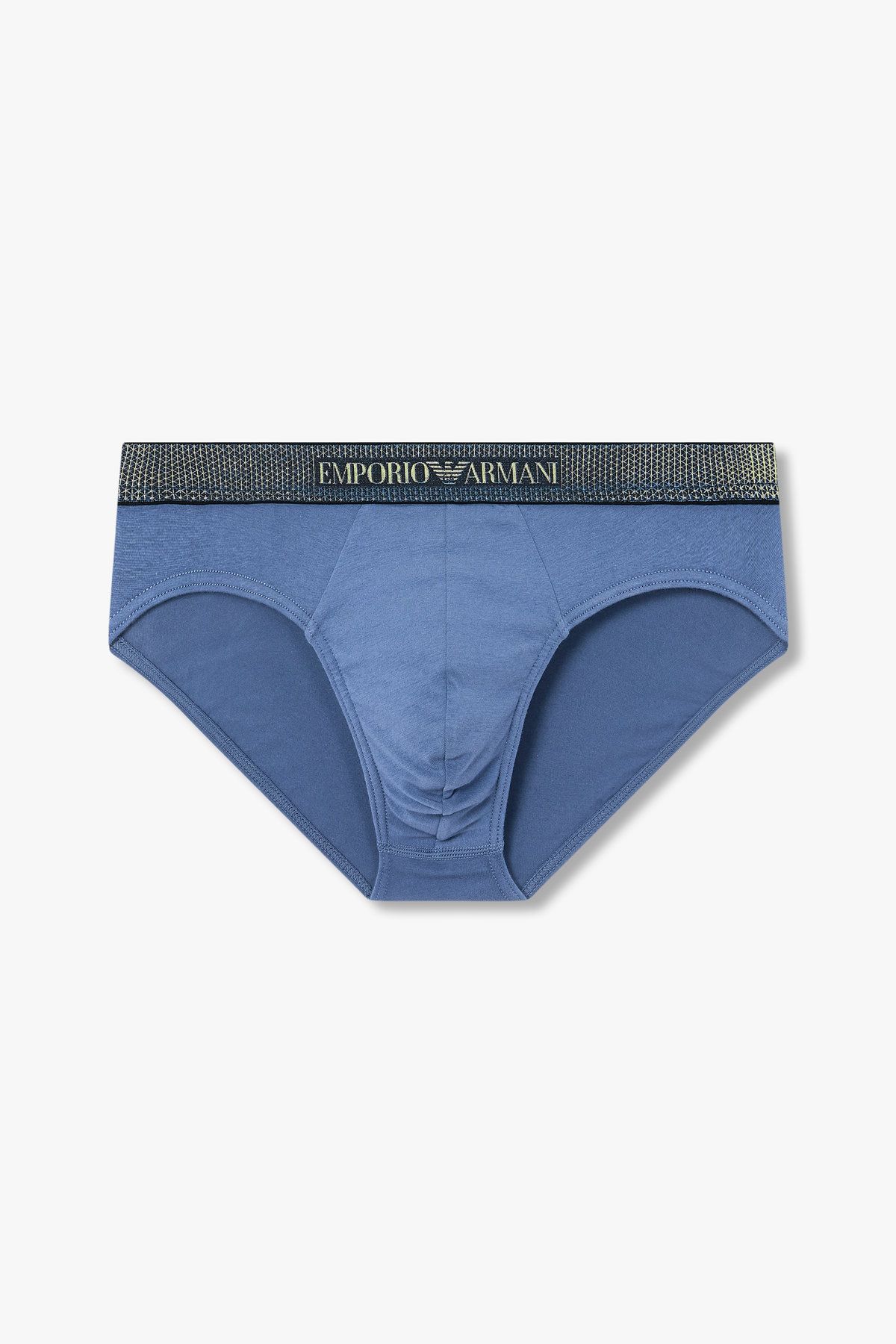 엠포리오 아르마니 언더웨어(EMPORIO ARMANI UNDERWEAR) 남성 홀로그램 밴딩 코튼 브리프_인디고 0815111001