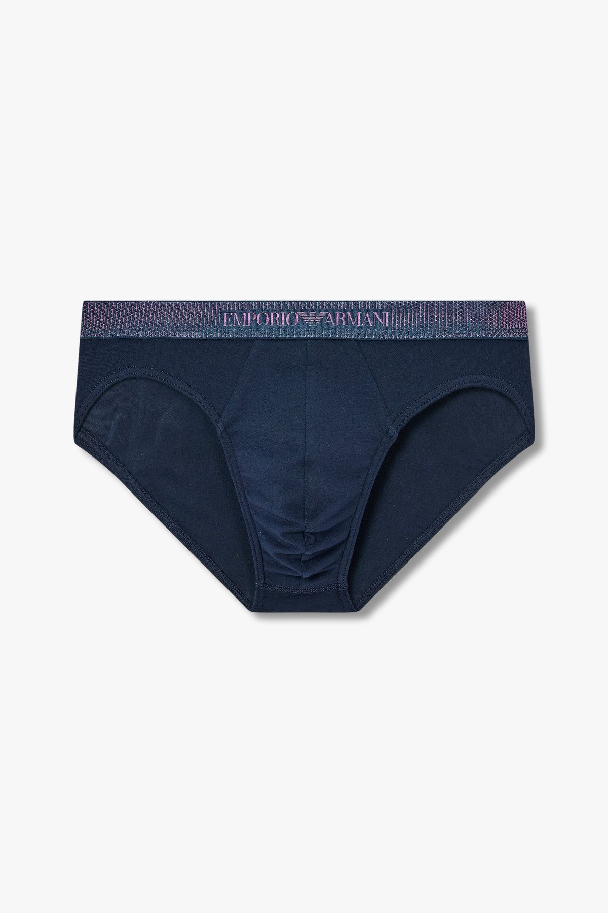 엠포리오 아르마니 언더웨어(EMPORIO ARMANI UNDERWEAR) 남성 홀로그램 밴딩 코튼 브리프_블루 0815111002