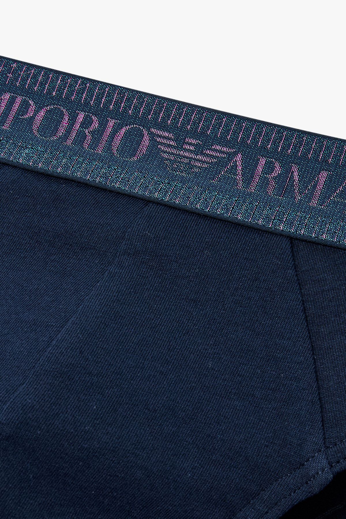 엠포리오 아르마니 언더웨어(EMPORIO ARMANI UNDERWEAR) 남성 홀로그램 밴딩 코튼 브리프_블루 0815111002