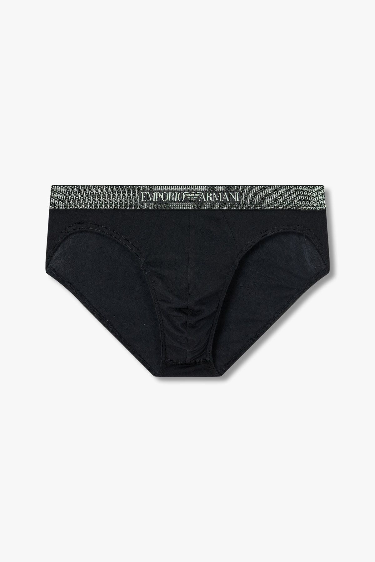 엠포리오 아르마니 언더웨어(EMPORIO ARMANI UNDERWEAR) 남성 홀로그램 밴딩 코튼 브리프_블랙 0815111003