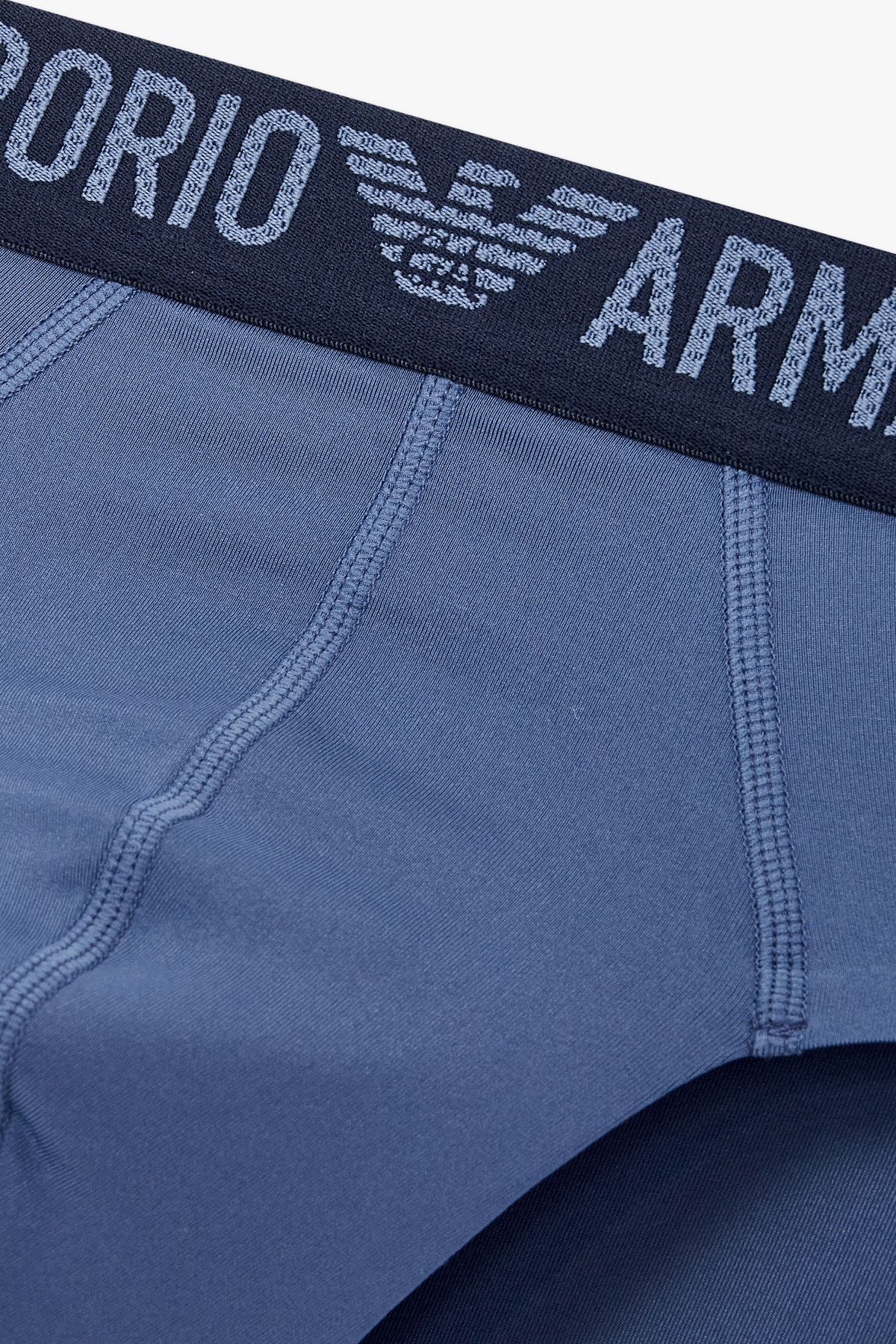 엠포리오 아르마니 언더웨어(EMPORIO ARMANI UNDERWEAR) 남성 로고 밴딩 글로시 브리프_인디고 0815111009