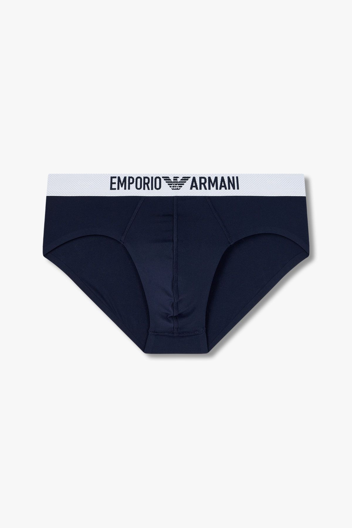 엠포리오 아르마니 언더웨어(EMPORIO ARMANI UNDERWEAR) 남성 메쉬 로고 밴딩 브리프_블루 0815111010