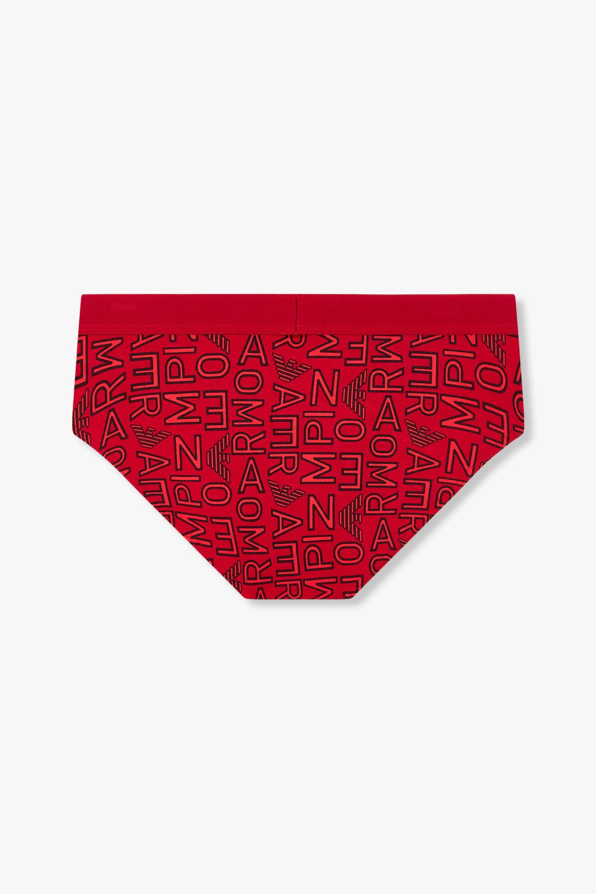 엠포리오 아르마니 언더웨어(EMPORIO ARMANI UNDERWEAR) 남성 로고 밴딩 패턴드 폴리 브리프_레드 0815111026