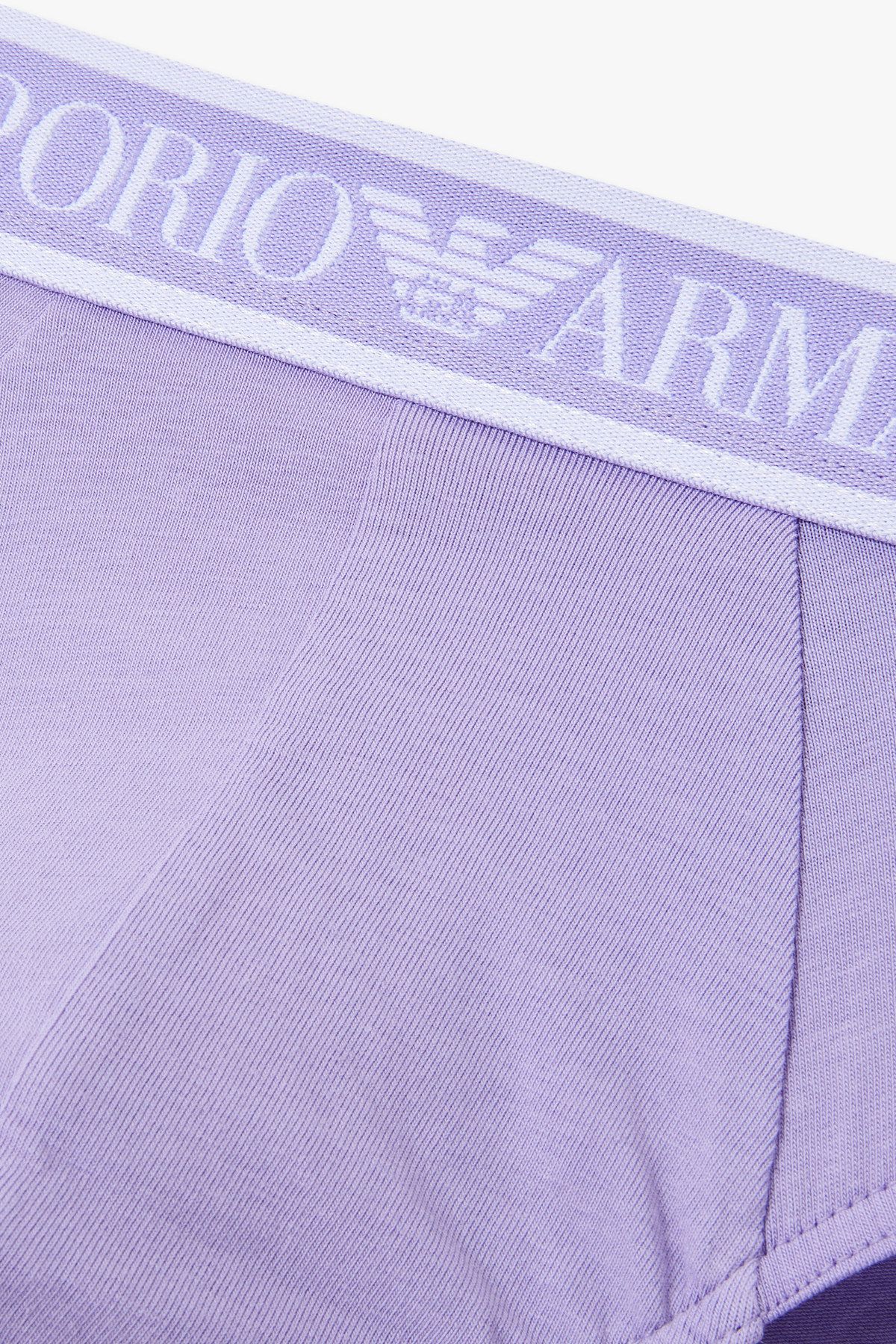 엠포리오 아르마니 언더웨어(EMPORIO ARMANI UNDERWEAR) 남성 프레임 로고 밴딩 코튼 브리프_바이올렛 0815111301