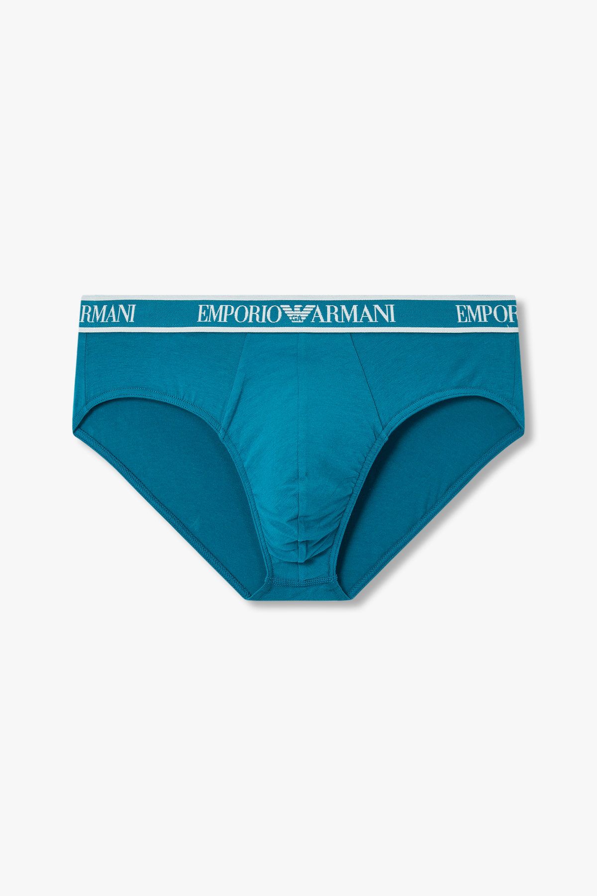 엠포리오 아르마니 언더웨어(EMPORIO ARMANI UNDERWEAR) 남성 라인 로고 밴딩 코튼 브리프_그린 0815111304
