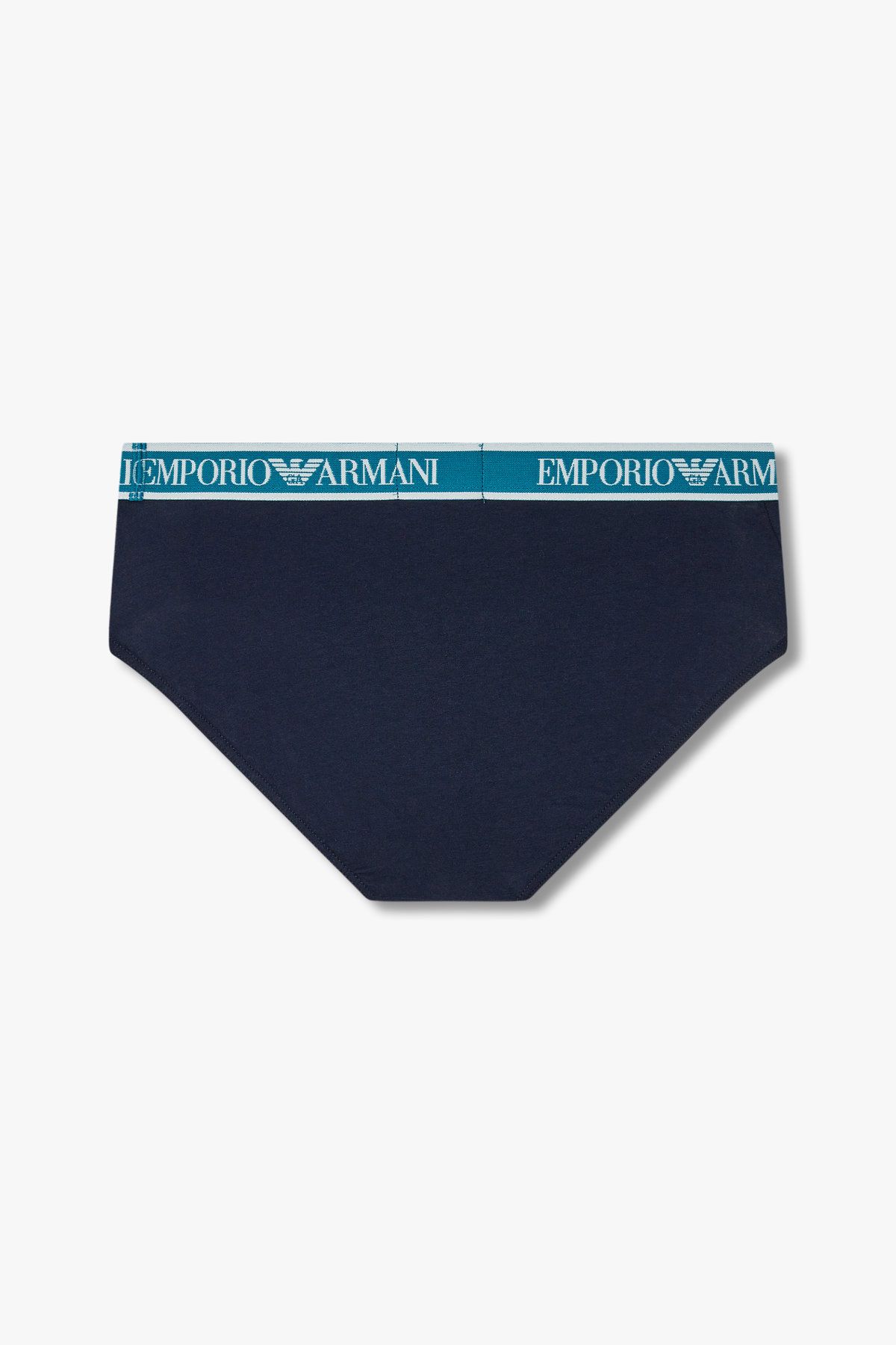 엠포리오 아르마니 언더웨어(EMPORIO ARMANI UNDERWEAR) 남성 라인 로고 밴딩 코튼 브리프_블루 0815111306