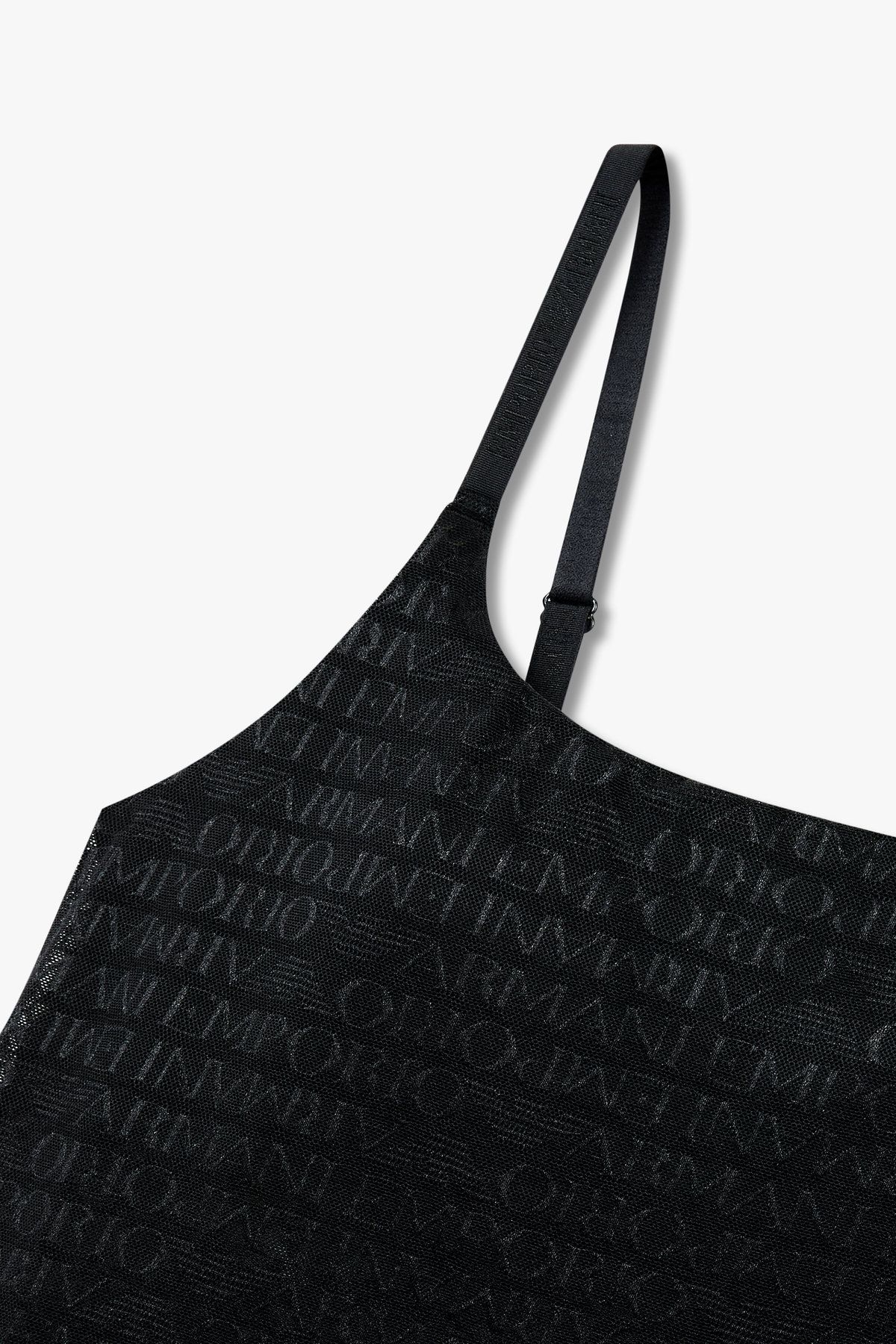 엠포리오 아르마니 언더웨어(EMPORIO ARMANI UNDERWEAR) 여성 로고 엠브로이더리 메쉬 캐미솔_블랙 0825113502