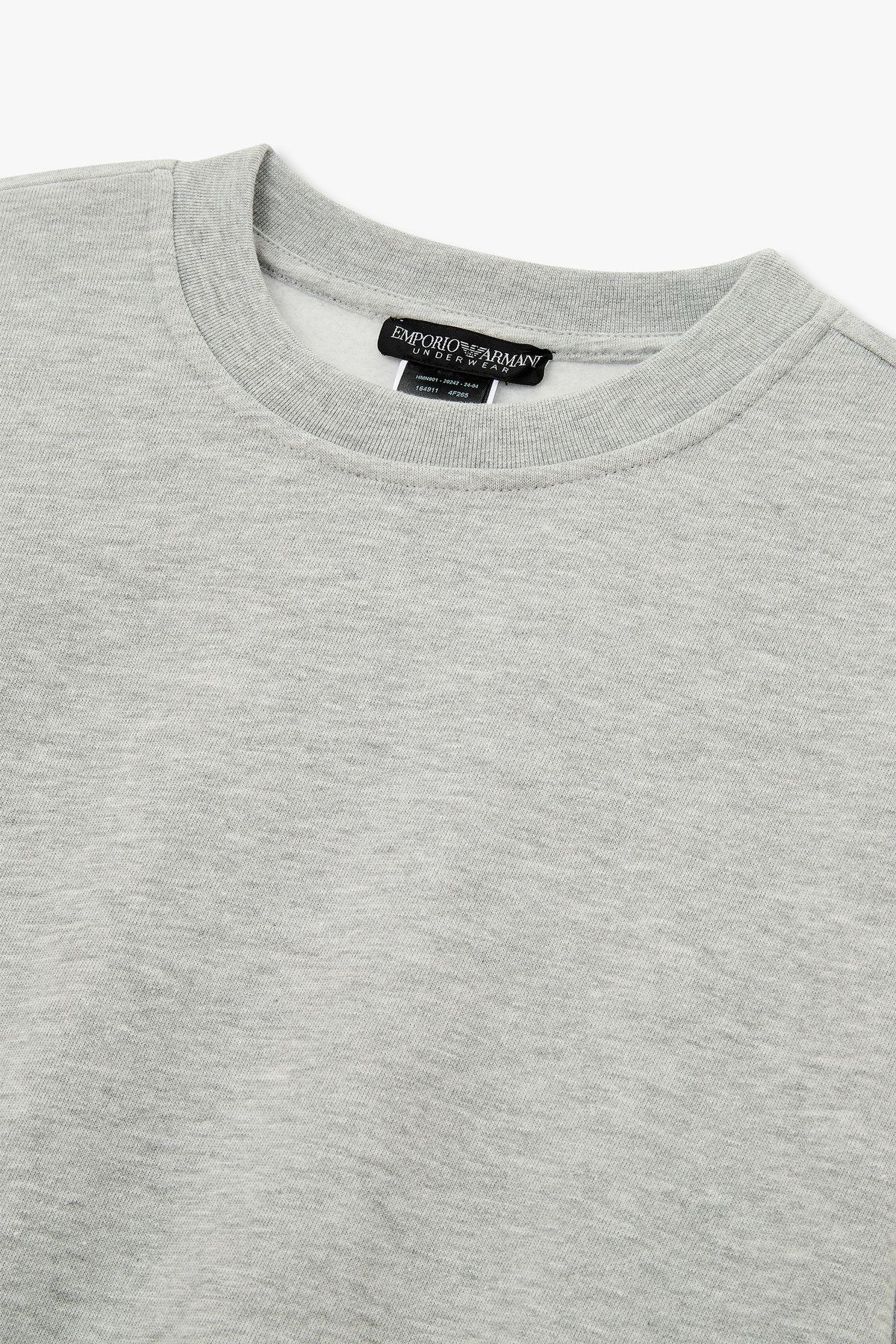 엠포리오 아르마니 언더웨어(EMPORIO ARMANI UNDERWEAR) 여성 이글 로고 패치 라운지 맨투맨_멜란지 그레이 0824336511