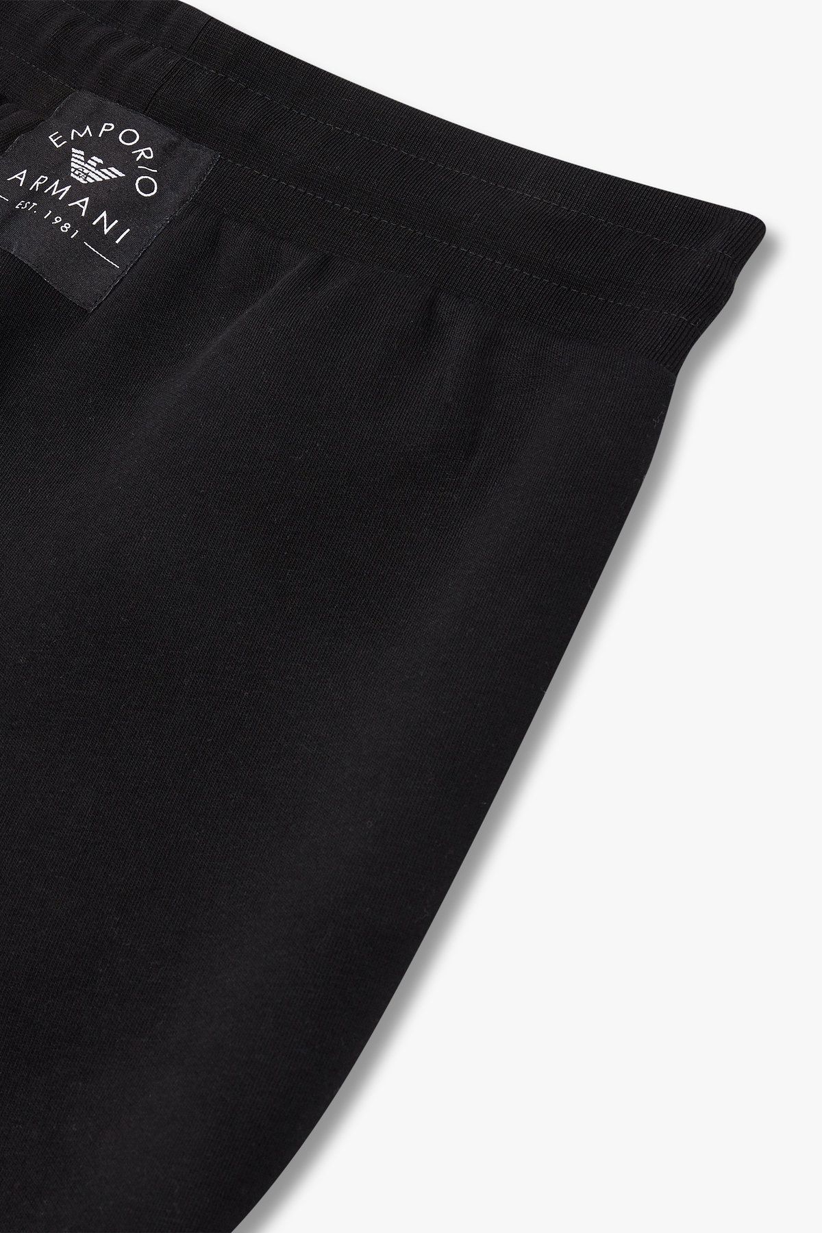 엠포리오 아르마니 언더웨어(EMPORIO ARMANI UNDERWEAR) 여성 백 로고 패치 라운지 조거 팬츠_블랙 0824332521