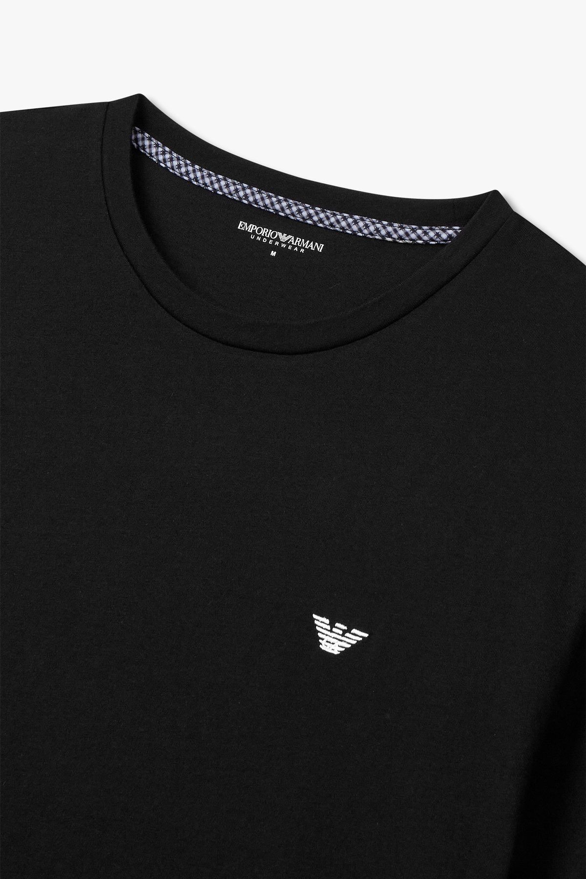 엠포리오 아르마니 언더웨어(EMPORIO ARMANI UNDERWEAR) 남성 미니 이글 로고 라운지 티셔츠_블랙 0815134021