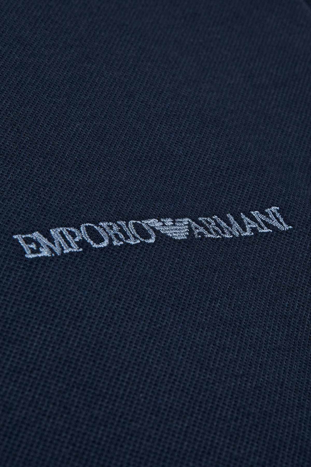 엠포리오 아르마니 언더웨어(EMPORIO ARMANI UNDERWEAR) 남성 로고 자수 라운지 스웨트셔츠_블루 0815136008