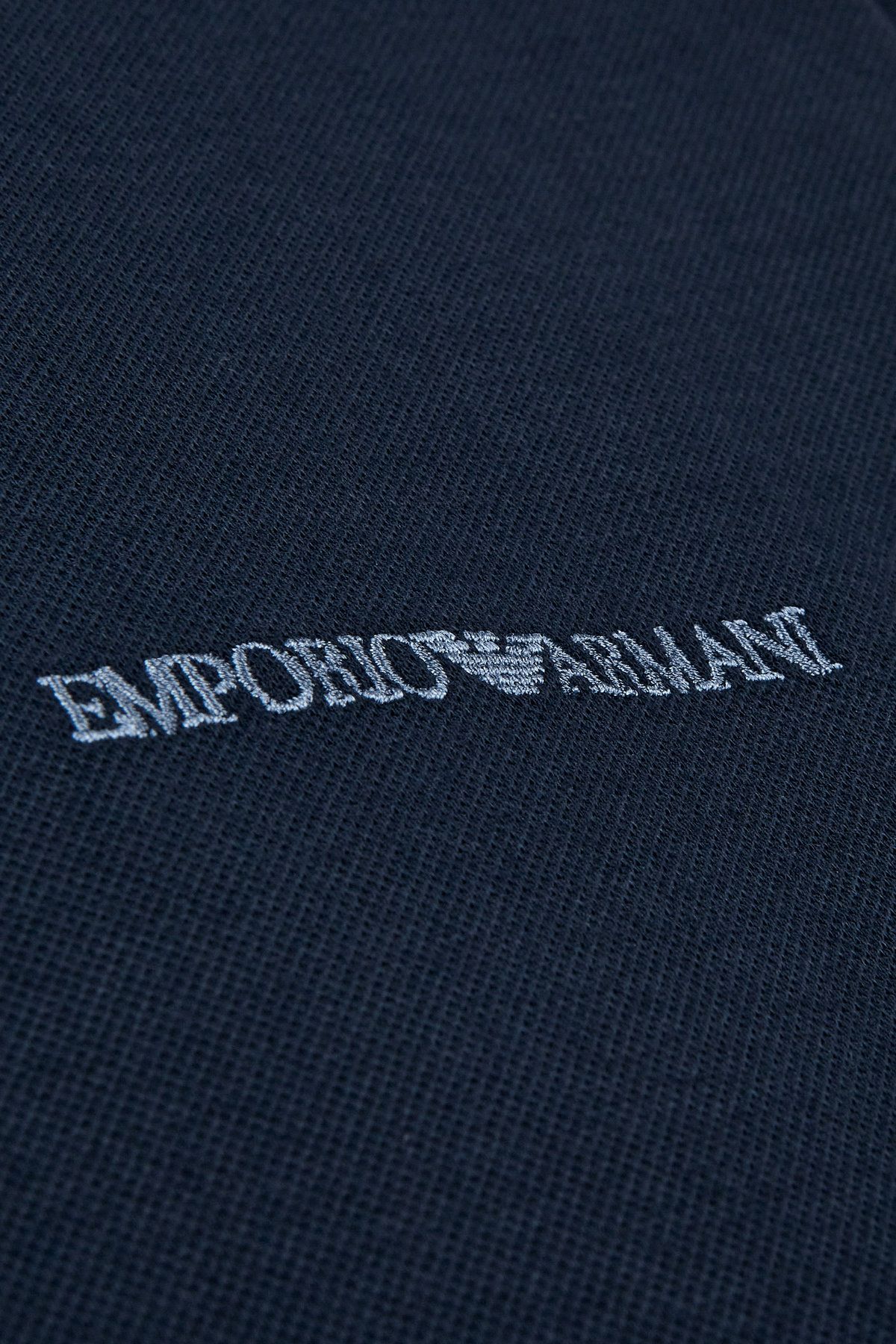 엠포리오 아르마니 언더웨어(EMPORIO ARMANI UNDERWEAR) 남성 로고 자수 하이넥 집업 자켓_블루 0815138001
