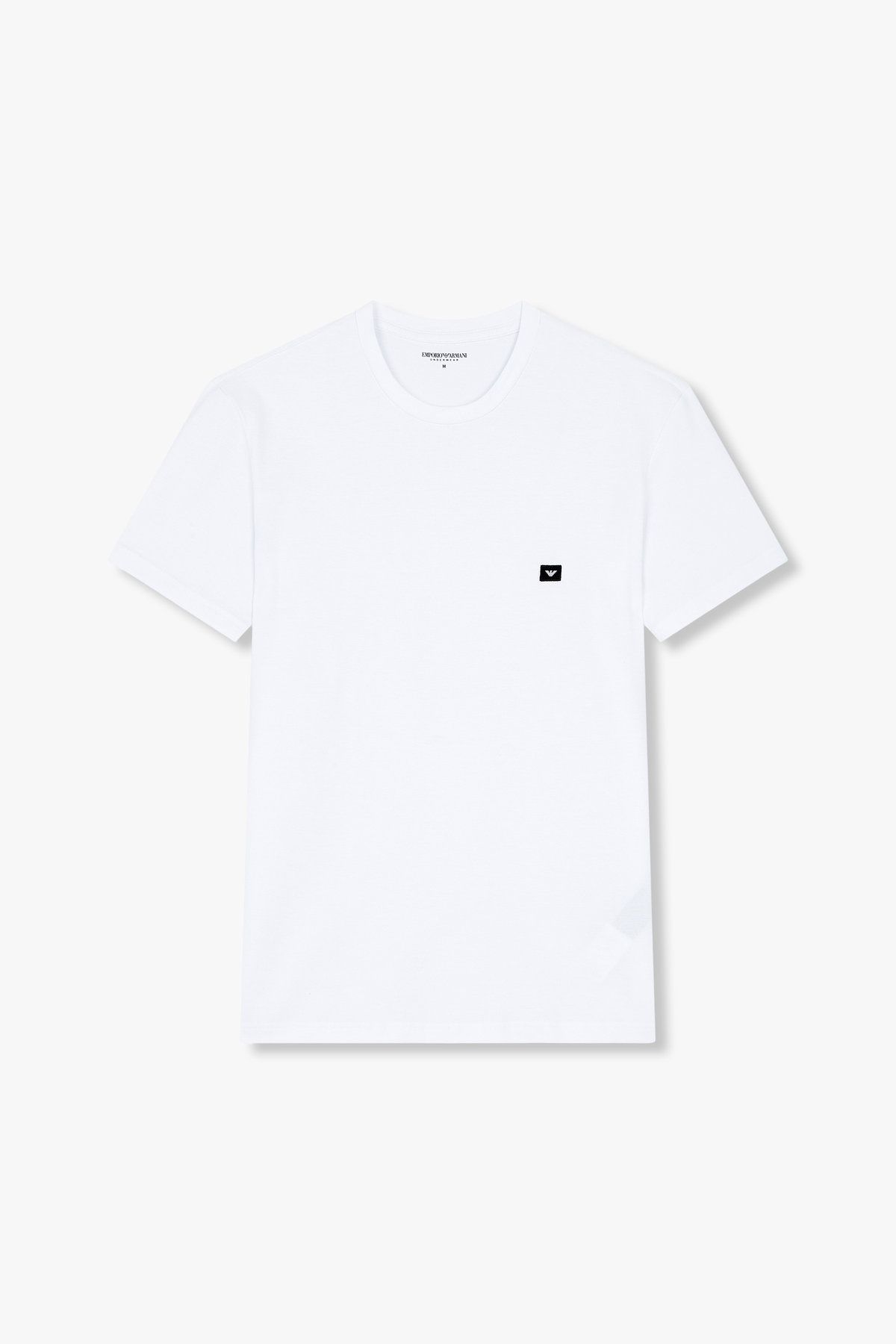 엠포리오 아르마니 언더웨어(EMPORIO ARMANI UNDERWEAR) 남성 이글 패치 피케 라운지 티셔츠_화이트 0815114011
