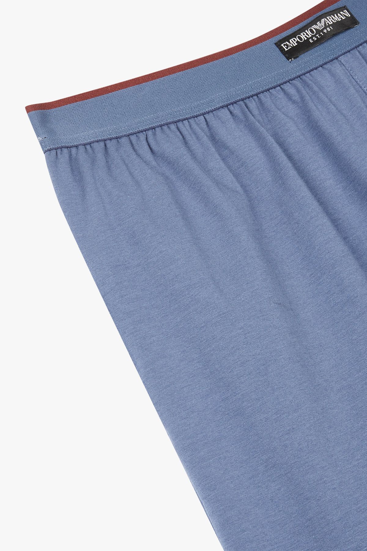 엠포리오 아르마니 언더웨어(EMPORIO ARMANI UNDERWEAR) 남성 로고 라벨 밴딩 라운지 쇼츠_인디고 0815131003