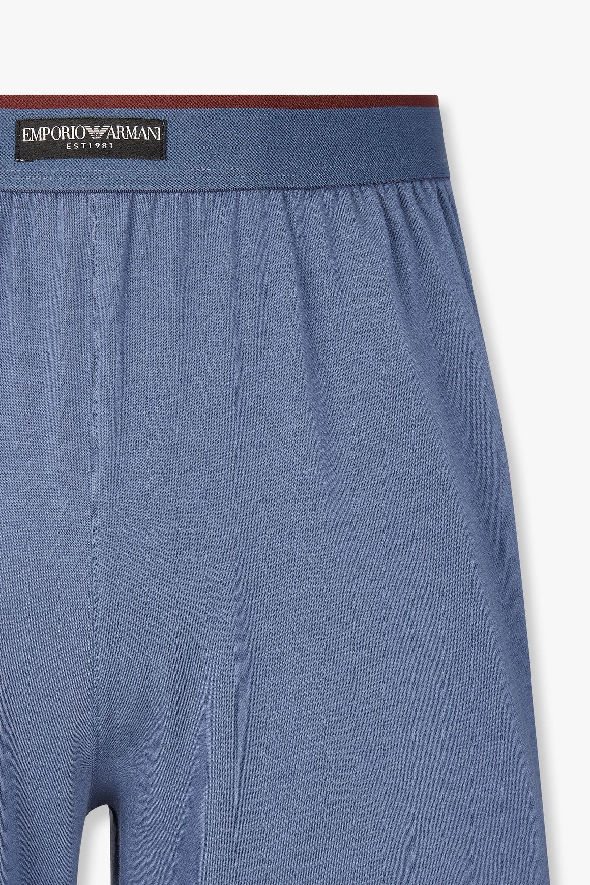 엠포리오 아르마니 언더웨어(EMPORIO ARMANI UNDERWEAR) 남성 로고 라벨 밴딩 라운지 쇼츠_인디고 0815131003