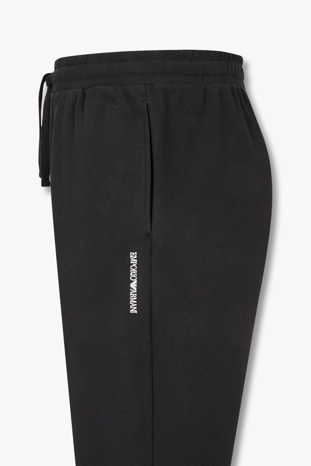 엠포리오 아르마니 언더웨어(EMPORIO ARMANI UNDERWEAR) 남성 사이드 로고 라운지 조거 팬츠_블랙 0815132008