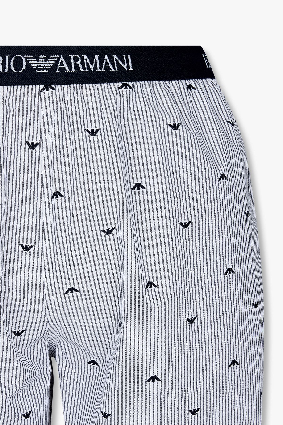 엠포리오 아르마니 언더웨어(EMPORIO ARMANI UNDERWEAR) 남성 로고 밴딩 패턴드 라운지 팬츠_블랙 0815132011