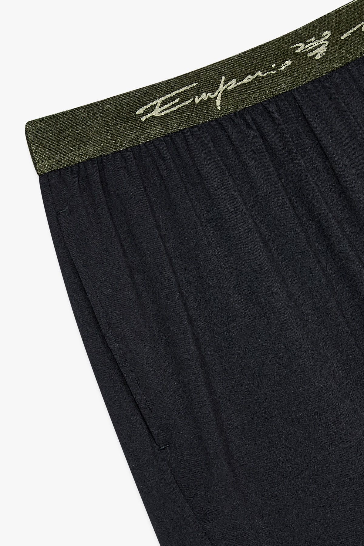 엠포리오 아르마니 언더웨어(EMPORIO ARMANI UNDERWEAR) 남성 로고 자수 밴딩 스트레치 쇼츠_블랙 0815131007