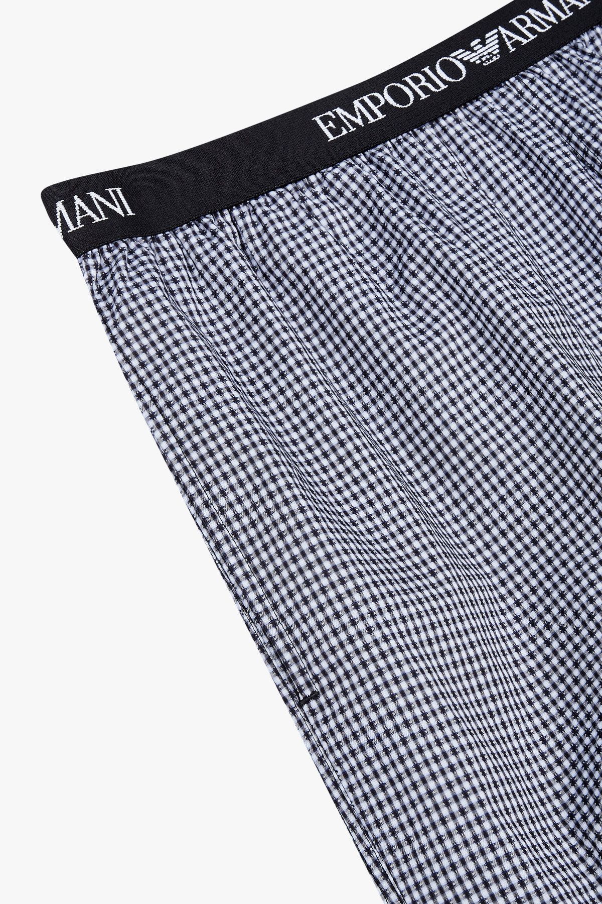 엠포리오 아르마니 언더웨어(EMPORIO ARMANI UNDERWEAR) 남성 로고 밴딩 패턴드 라운지 팬츠_다크 블루 0815132013