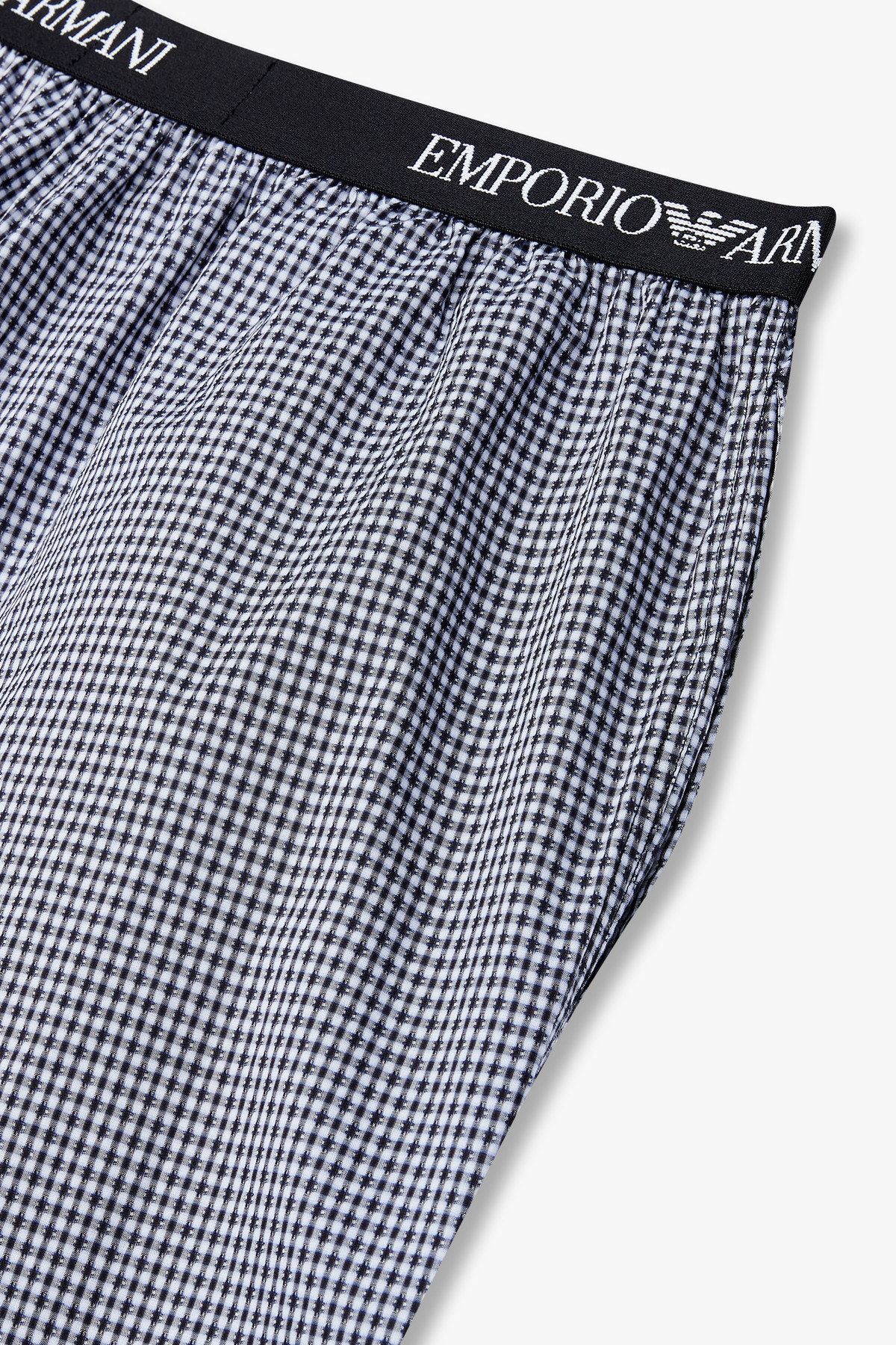 엠포리오 아르마니 언더웨어(EMPORIO ARMANI UNDERWEAR) 남성 로고 밴딩 패턴드 라운지 팬츠_다크 블루 0815132013