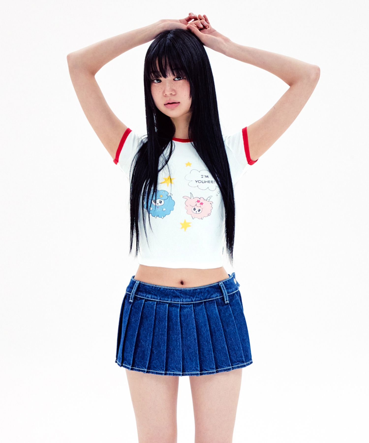 MUSINSA | YOUHEE RINGER GRAPHIC T-SHIRT IVORY
