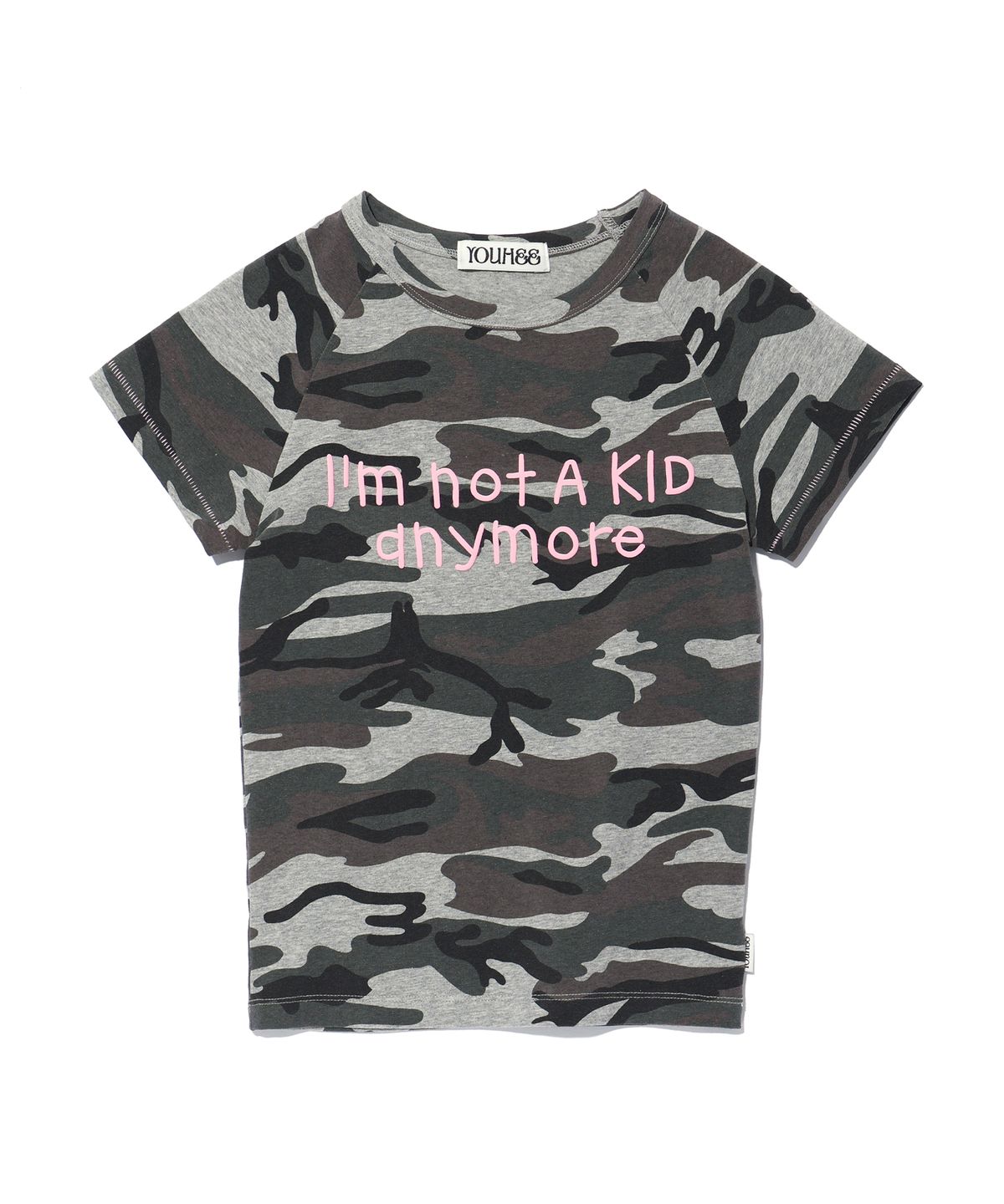 유희(YOUHEE) CAMO LETTERING T-SHIRTS GREY